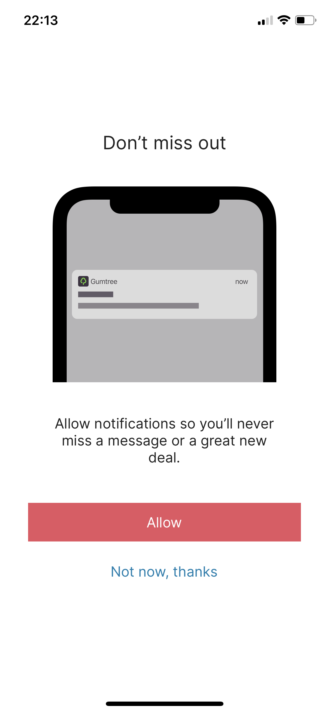 Screenshot of Enable notifications