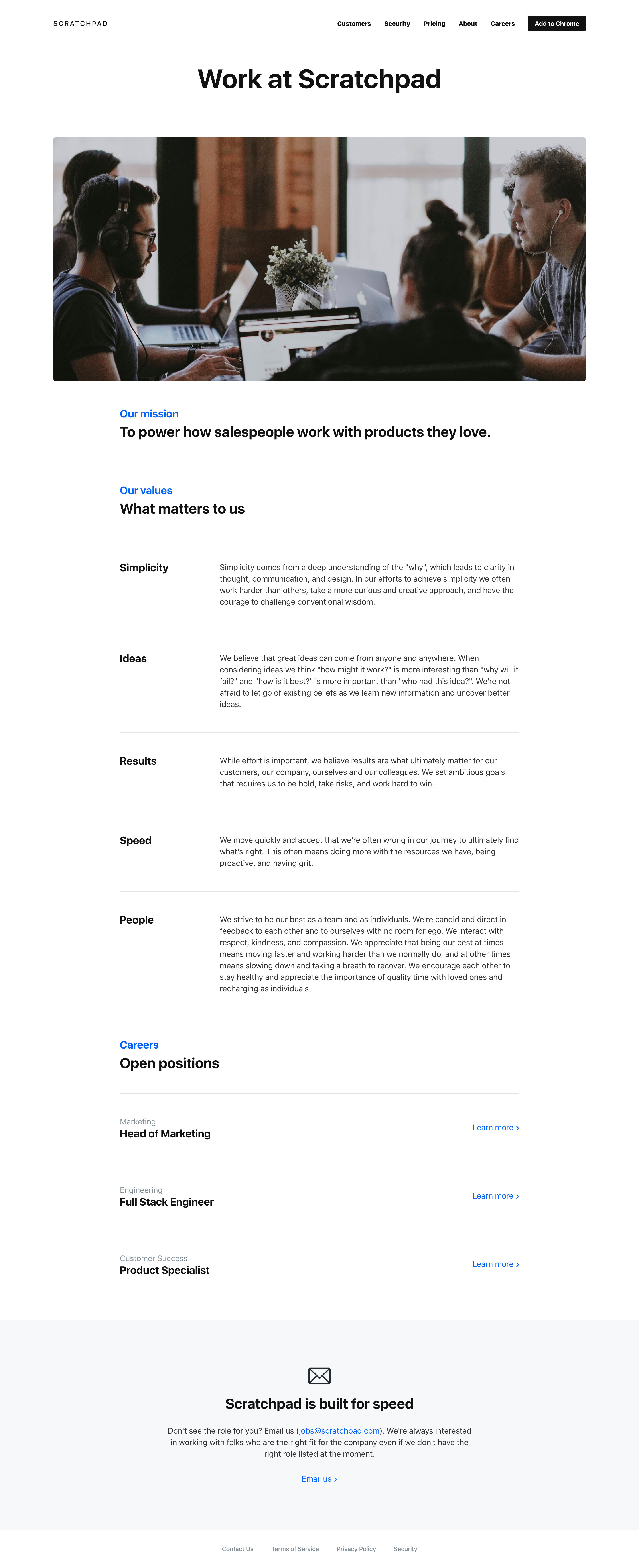 Scratchpad careers screenshot