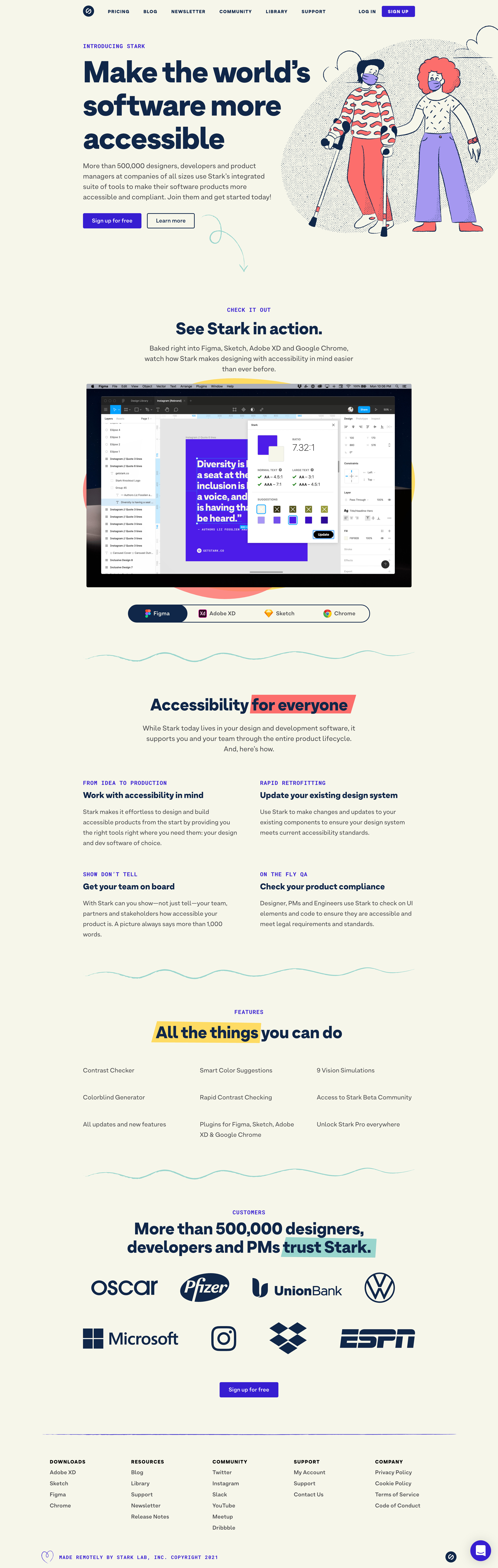 Screenshot of Landing page
