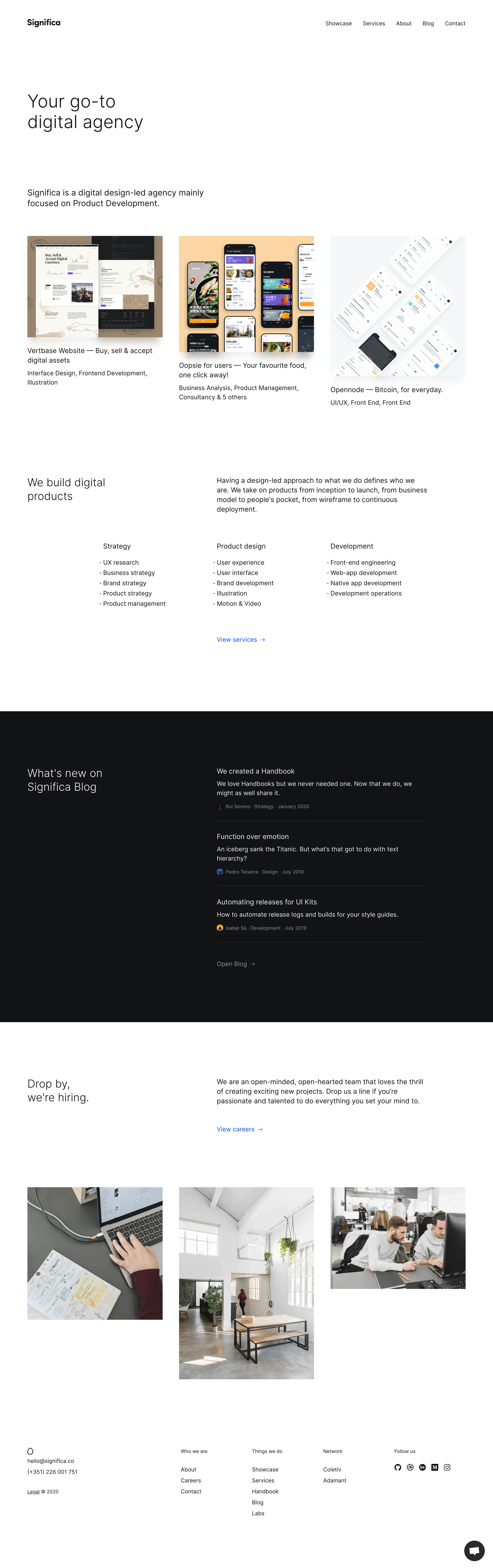 Screenshot of Landing page