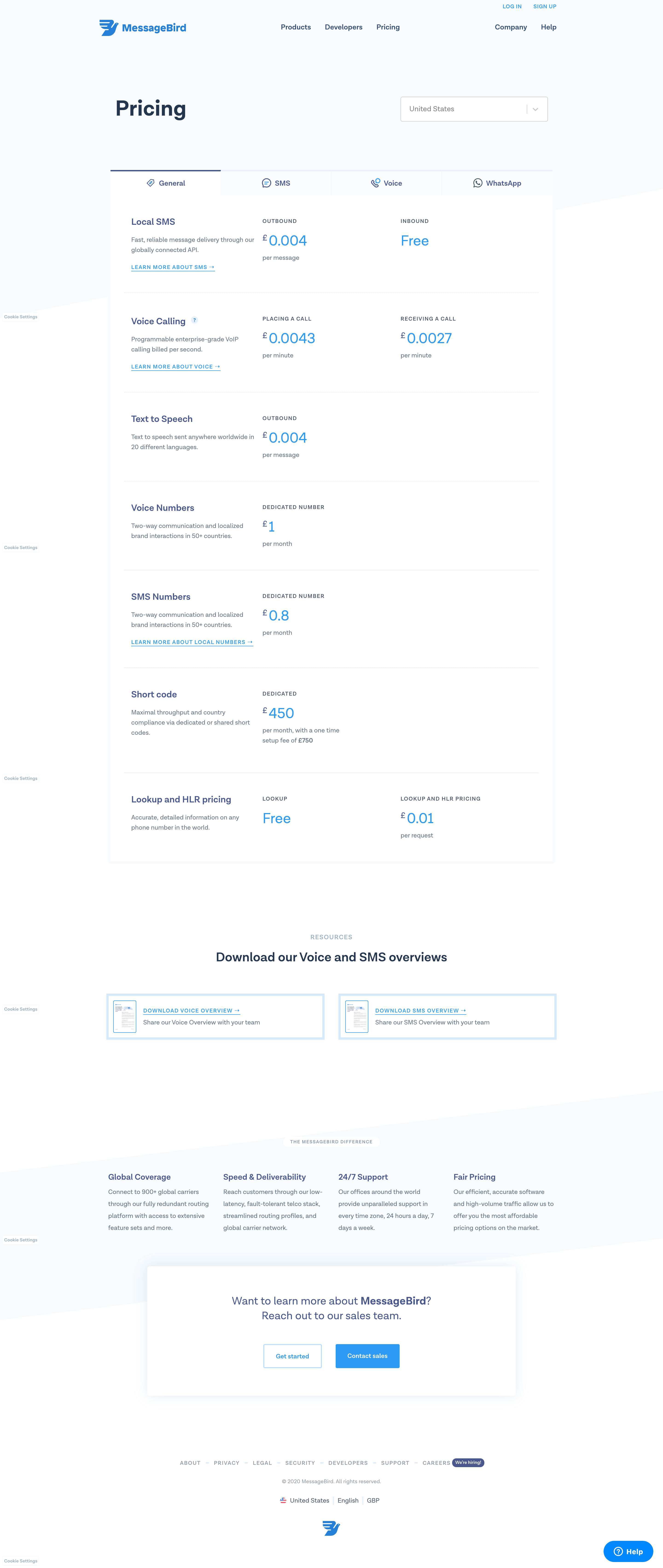 Screenshot of Pricing