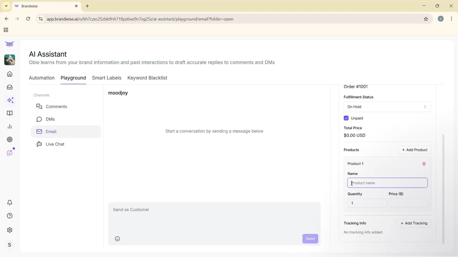 Using AI tools screenshot