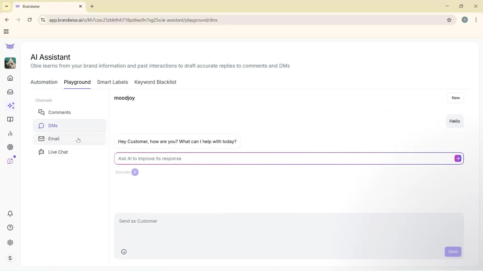 Using AI tools screenshot