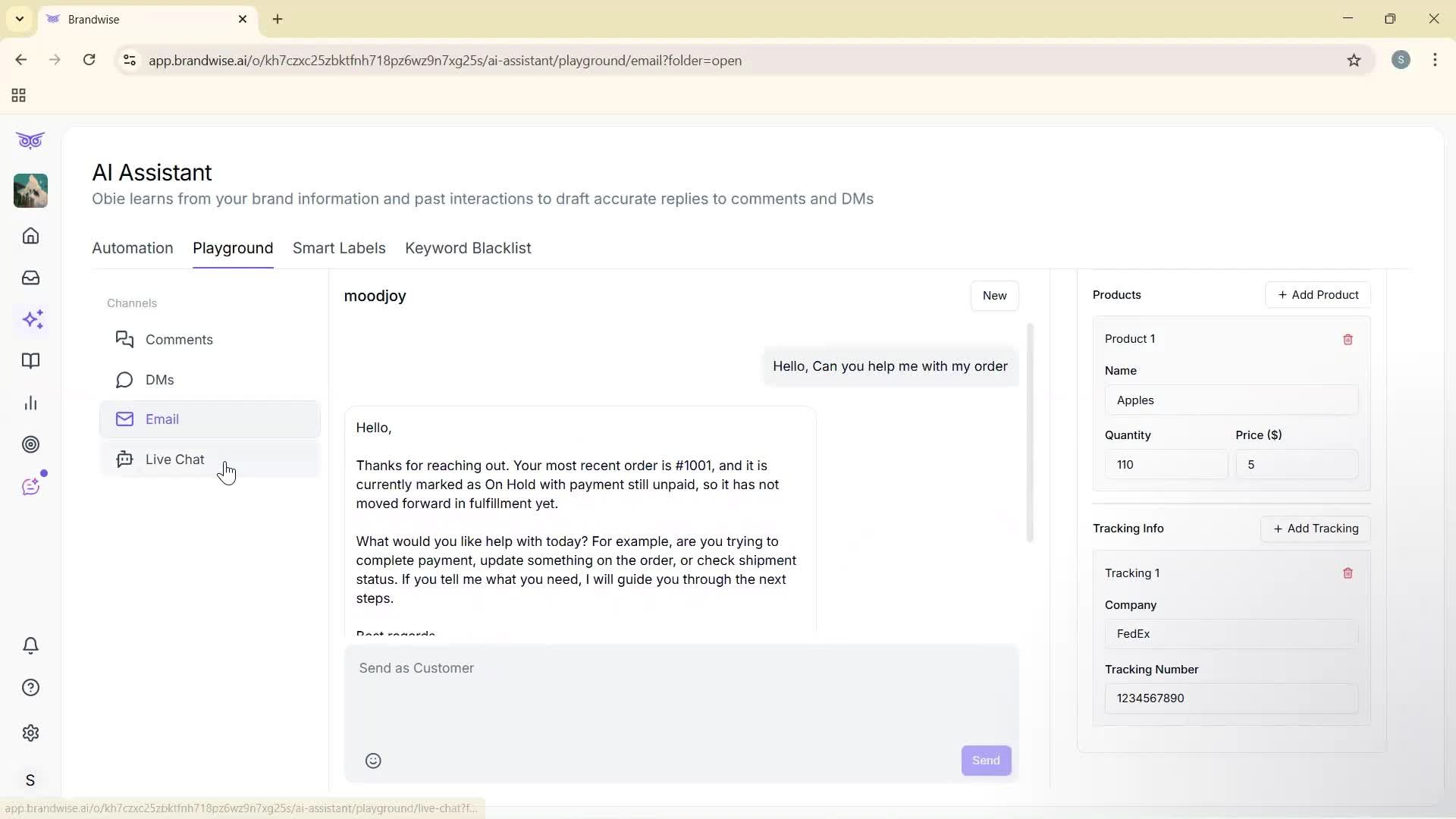Using AI tools screenshot