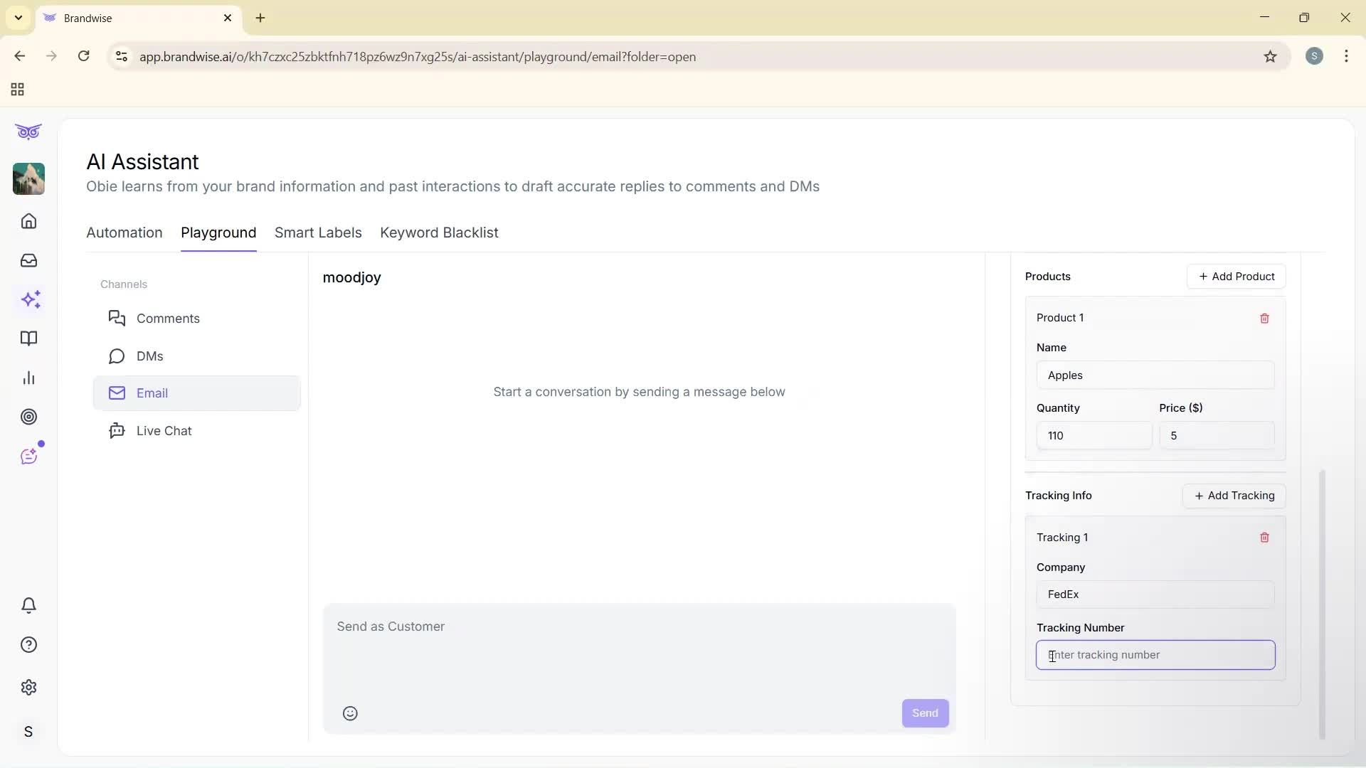 Using AI tools screenshot