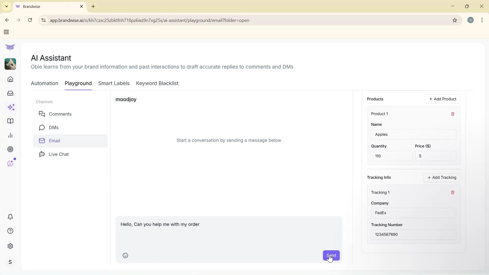 Using AI tools screenshot