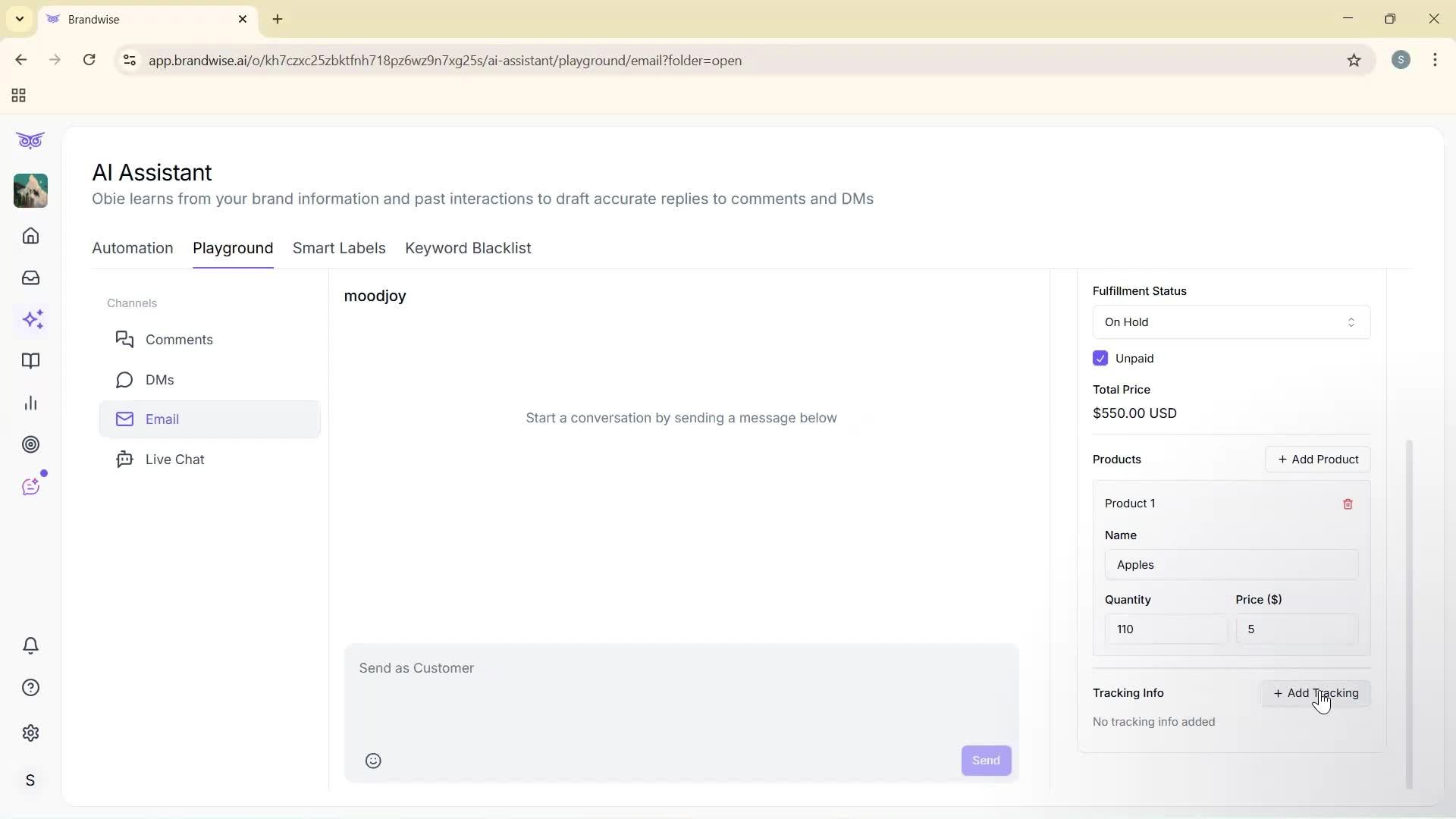 Using AI tools screenshot