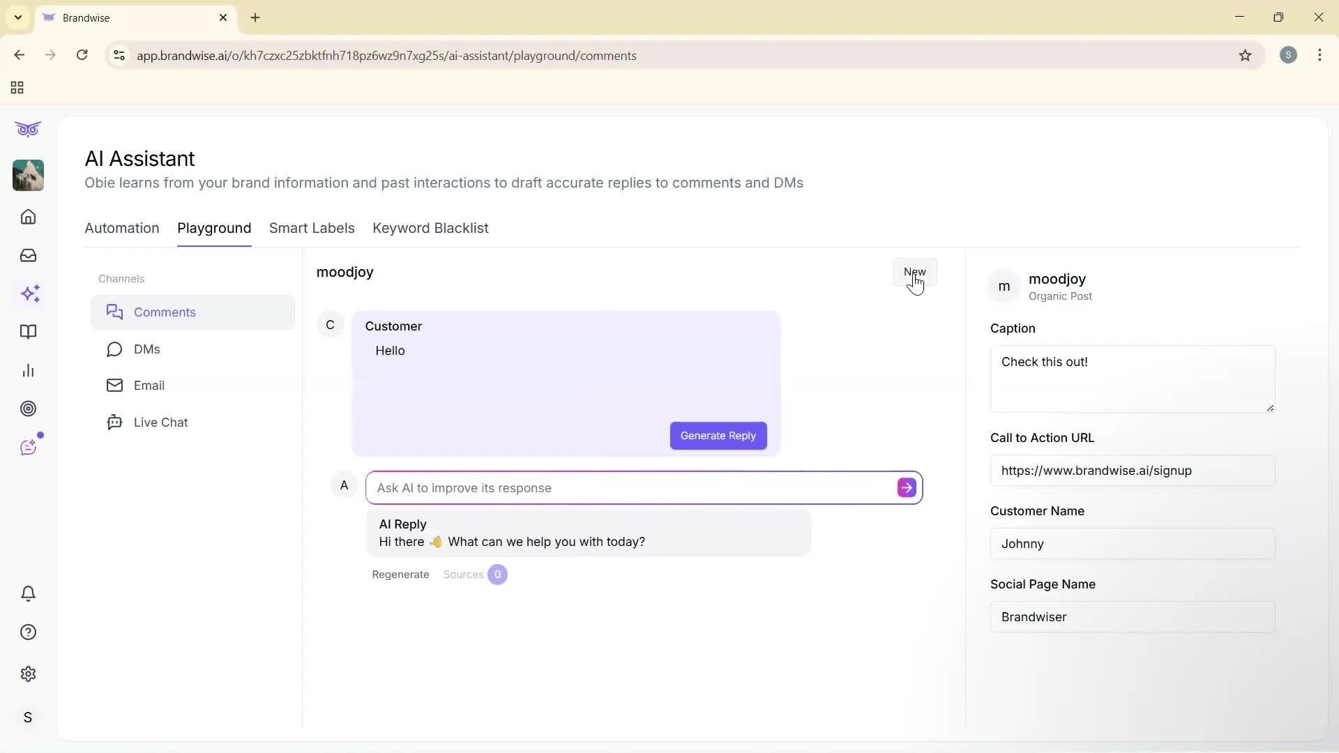 Using AI tools screenshot