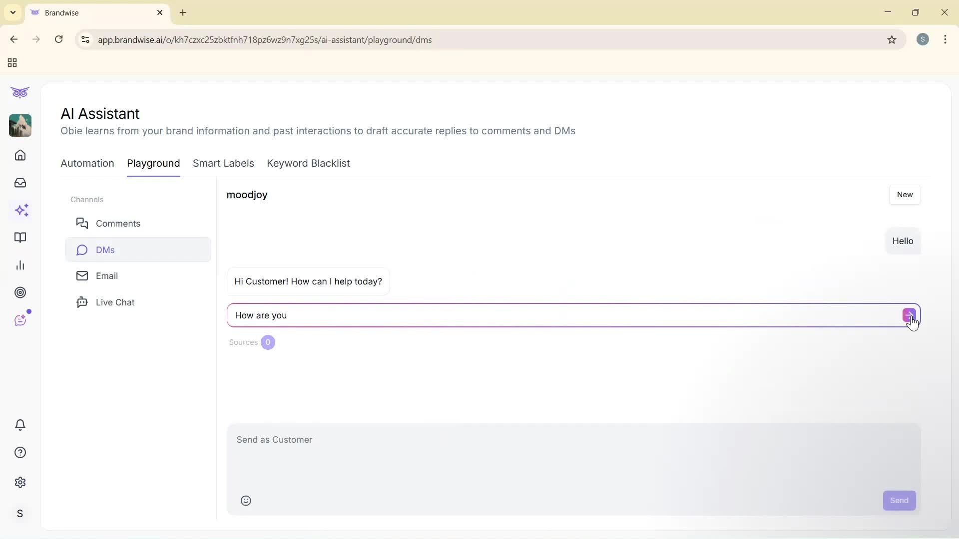 Using AI tools screenshot