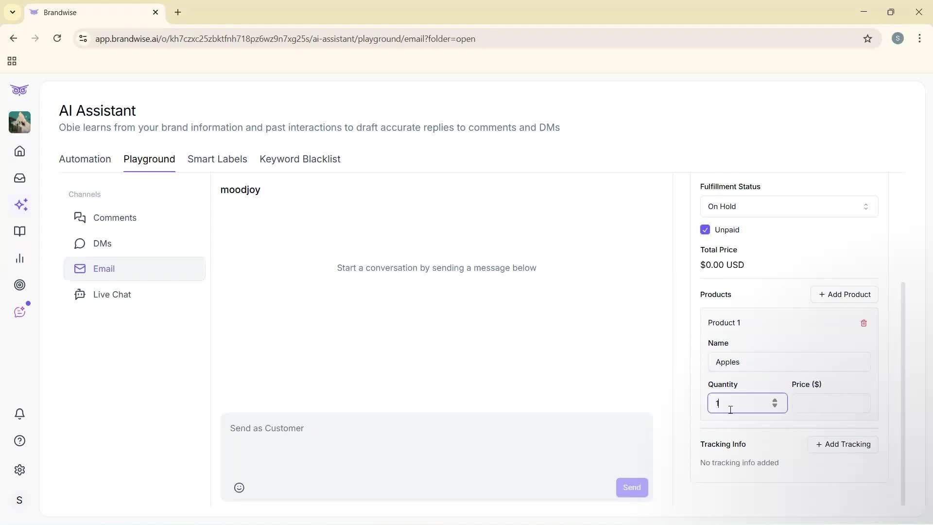 Using AI tools screenshot