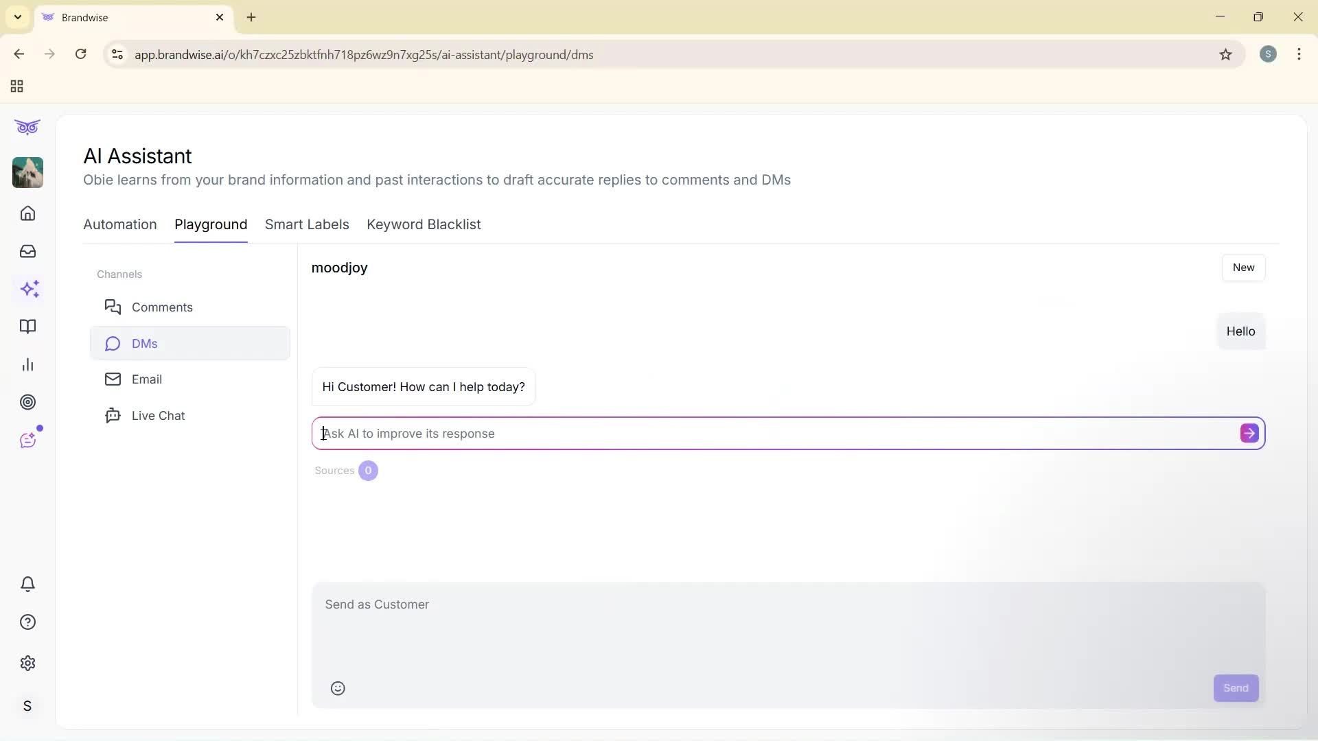 Using AI tools screenshot