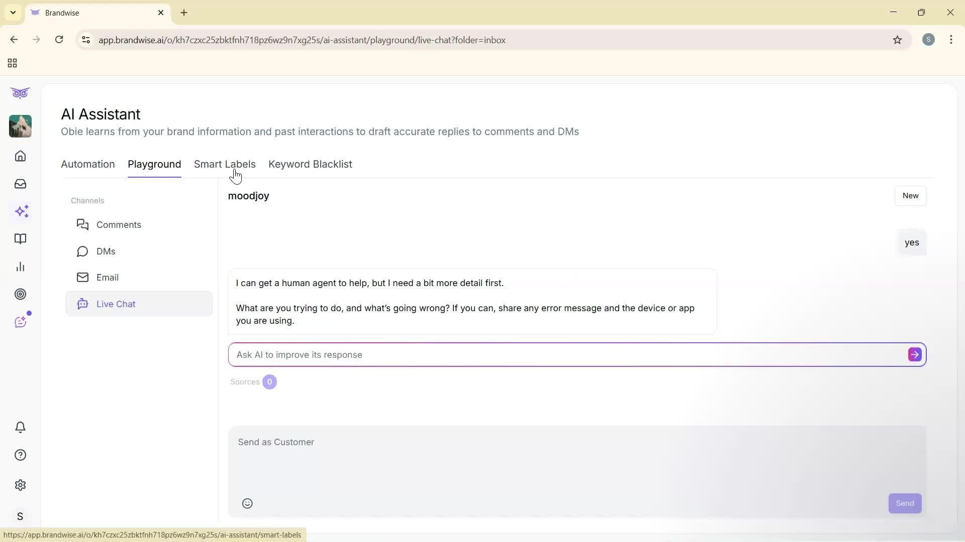 Using AI tools screenshot