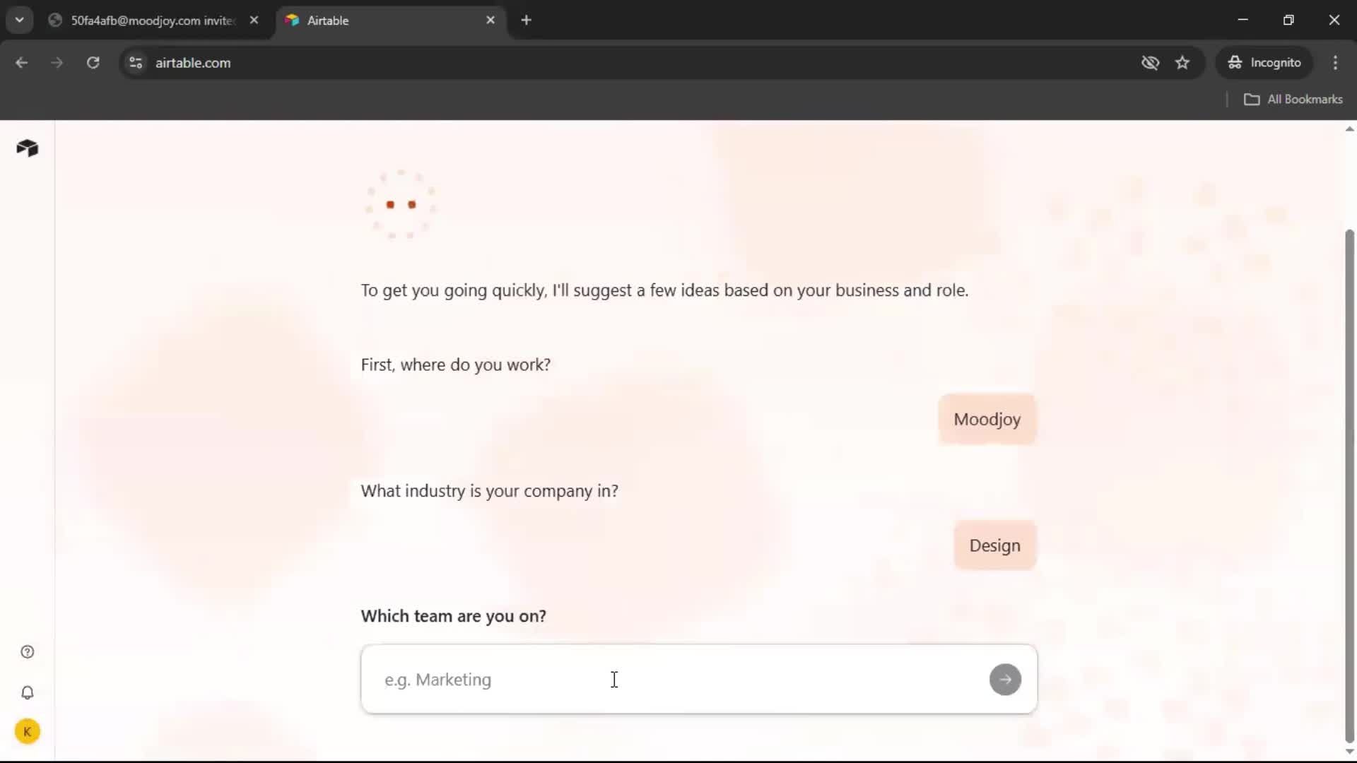 Accepting an invite screenshot