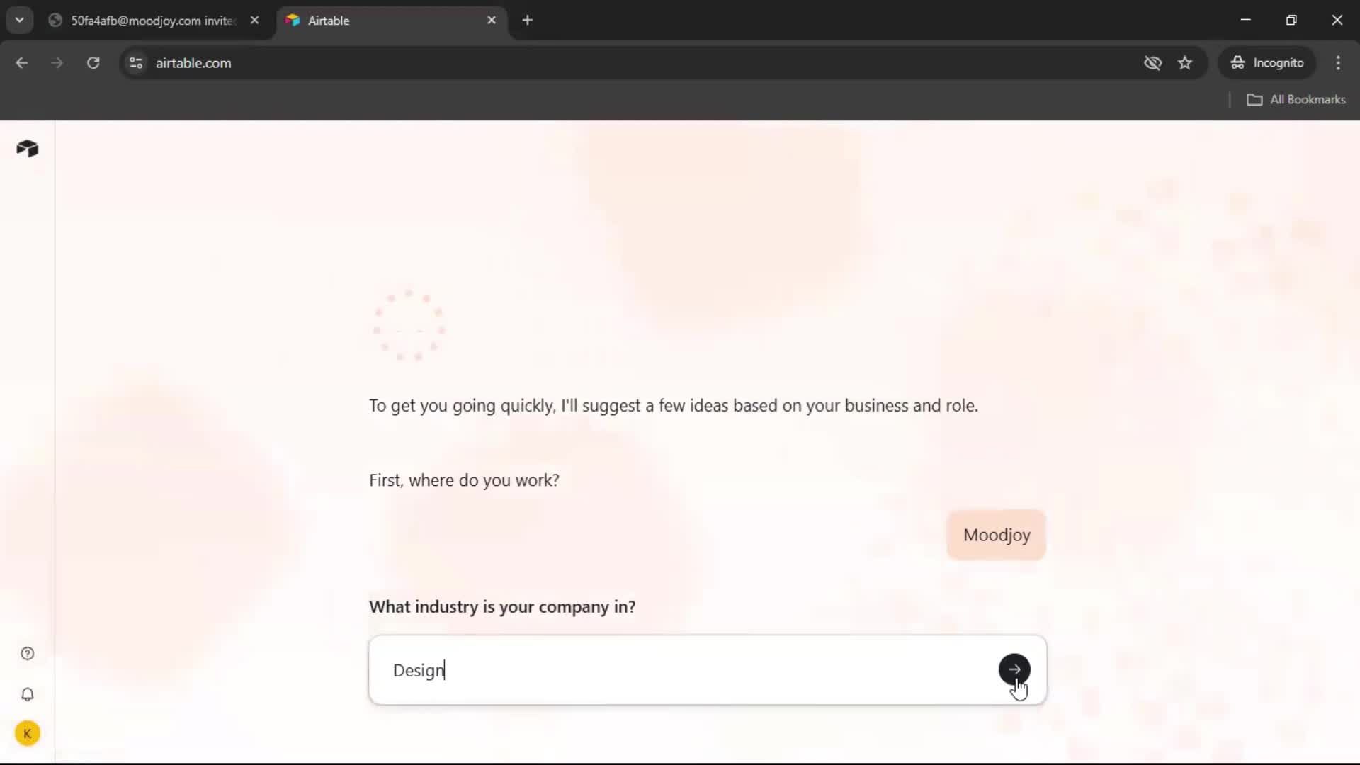 Accepting an invite screenshot