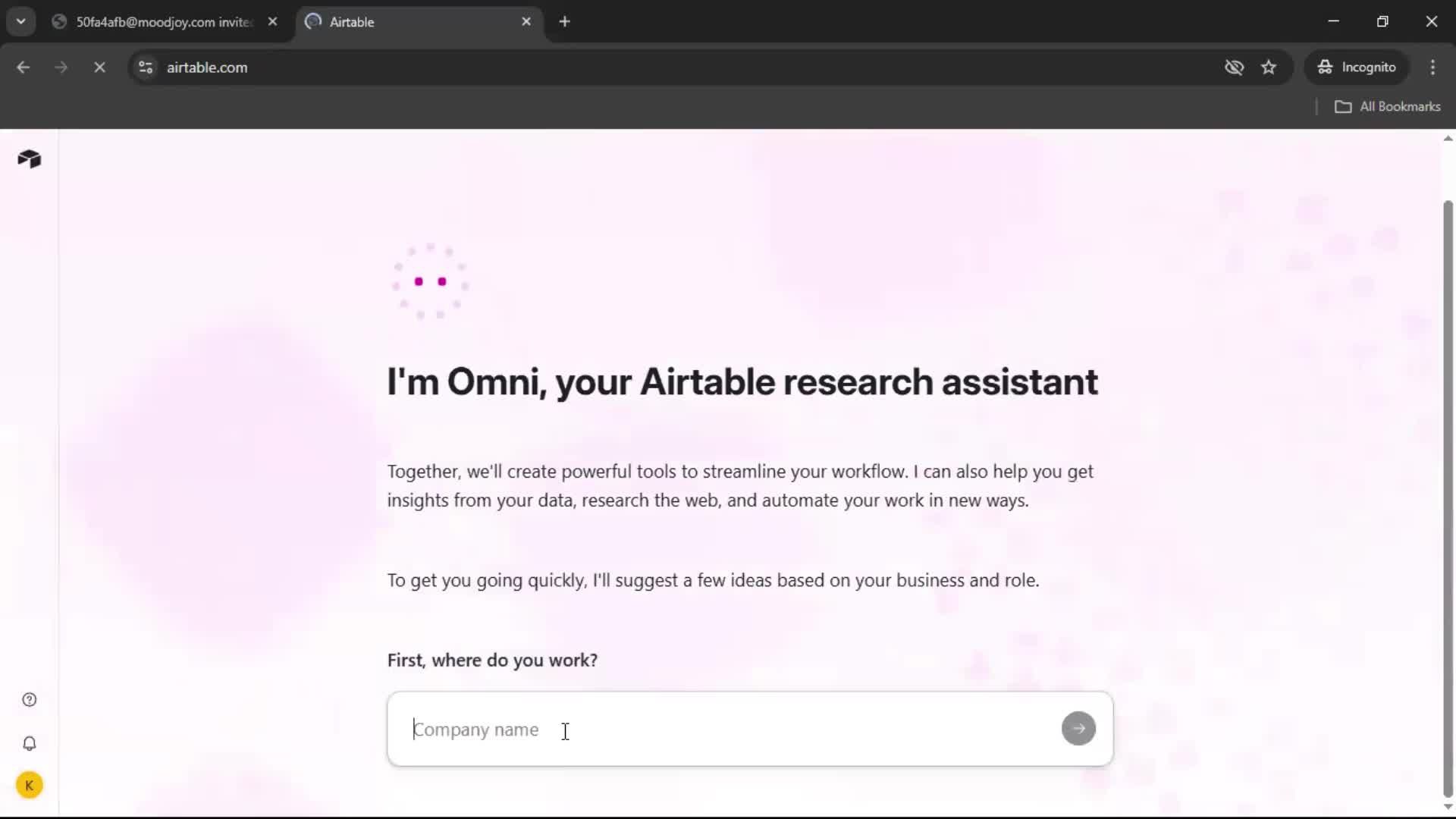 Accepting an invite screenshot