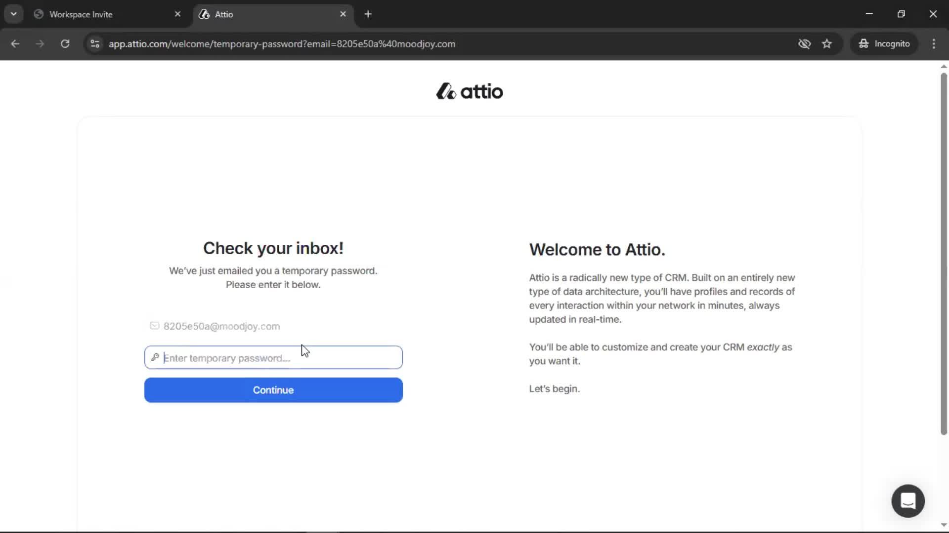 Accepting an invite on Attio video thumbnail