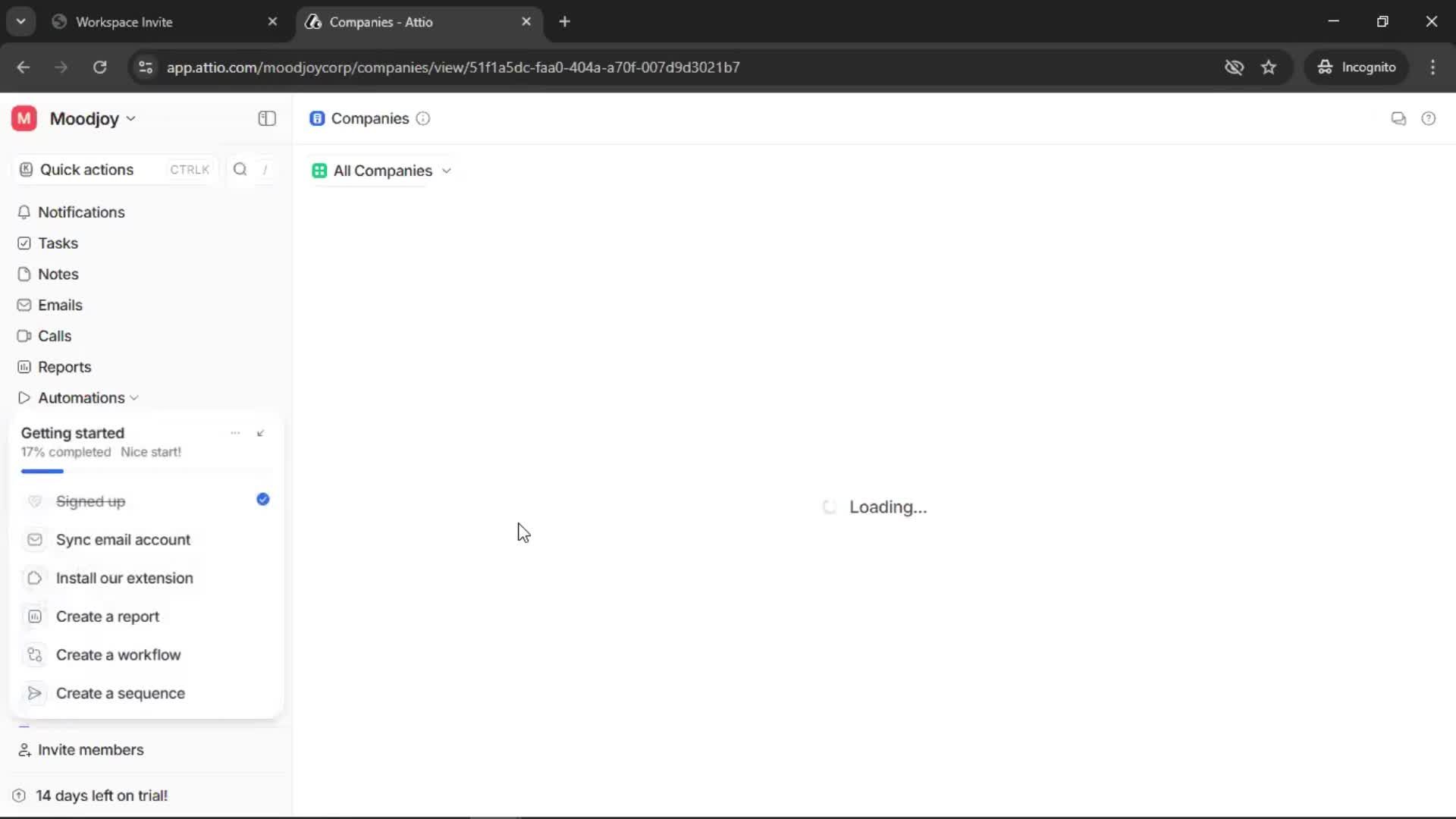 Accepting an invite screenshot