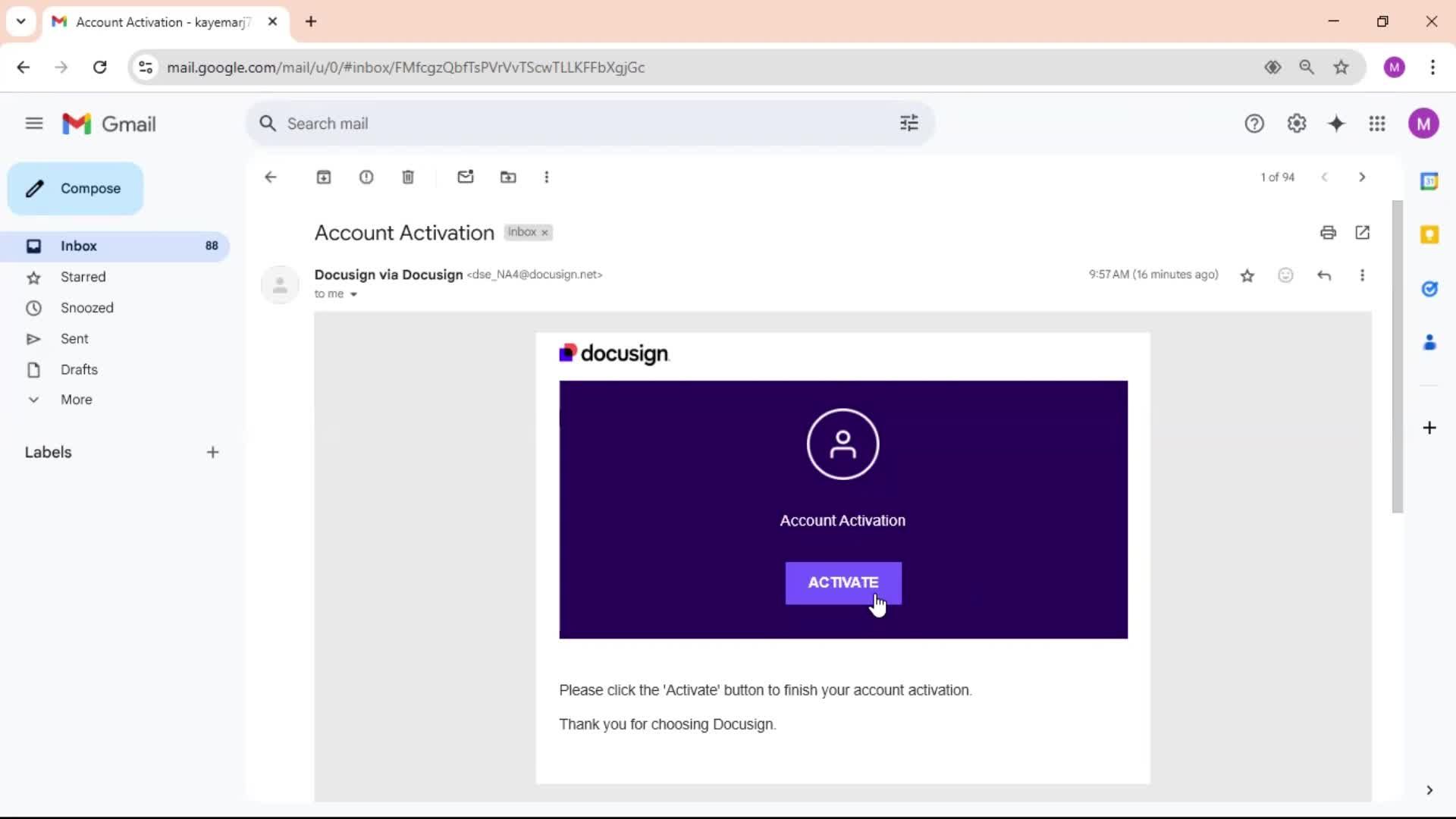 Accepting an invite screenshot