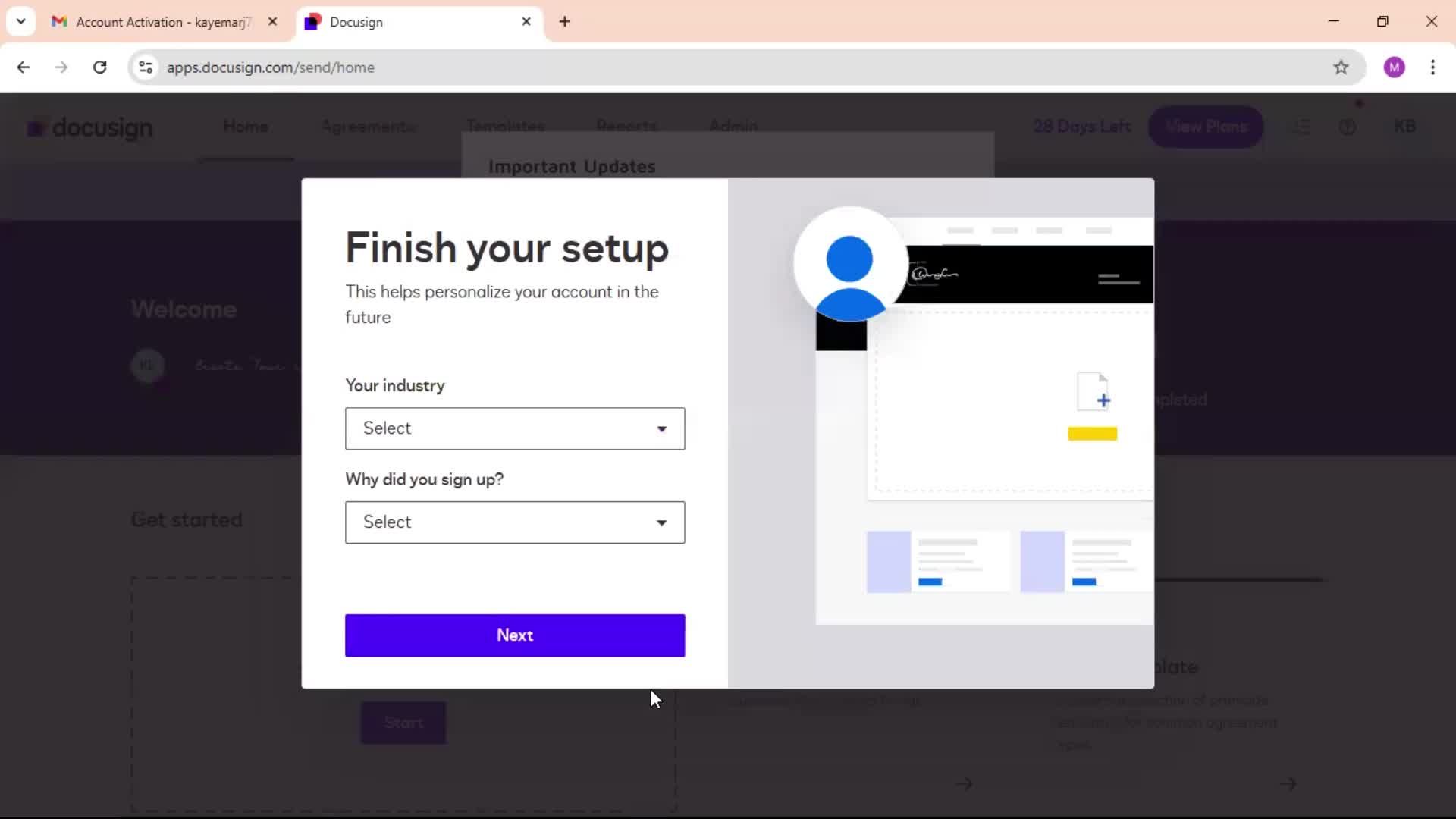Accepting an invite screenshot
