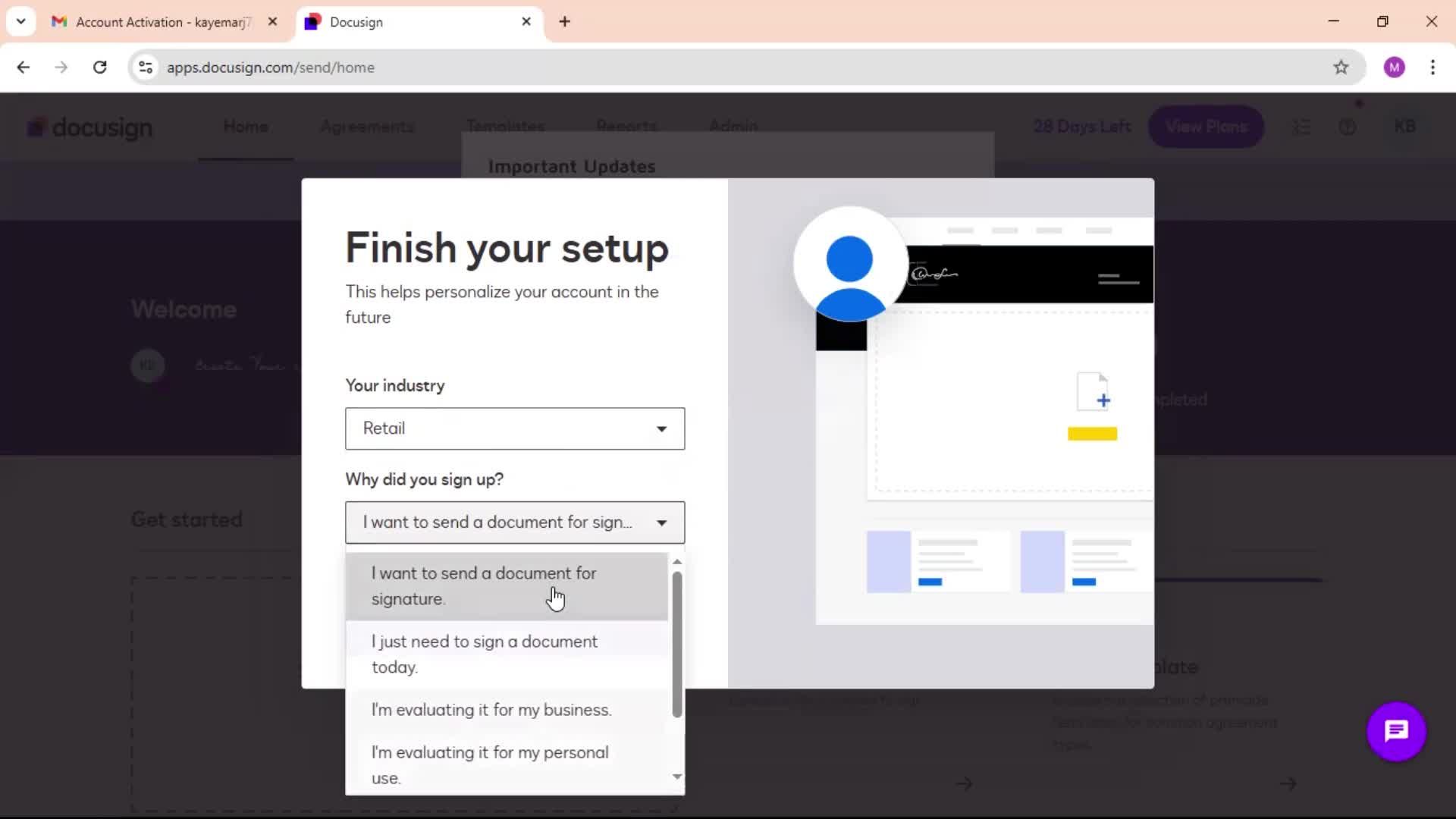 Accepting an invite on Docusign video thumbnail