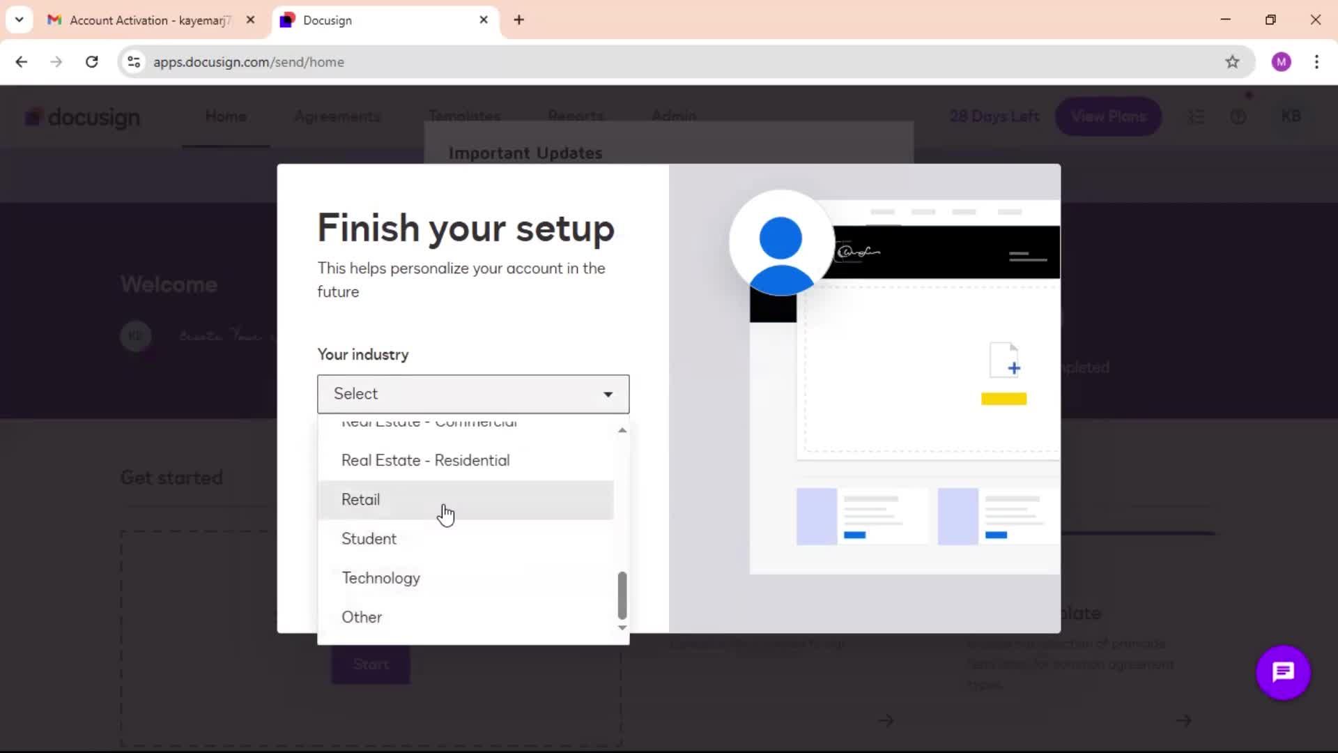 Accepting an invite on Docusign video thumbnail
