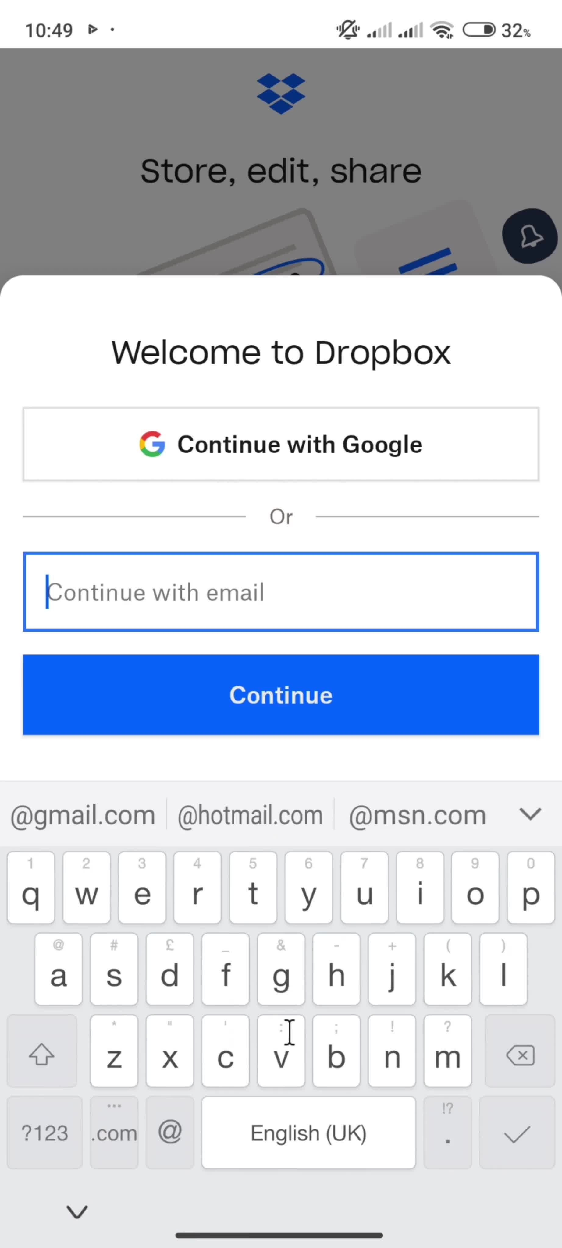 Accepting an invite screenshot