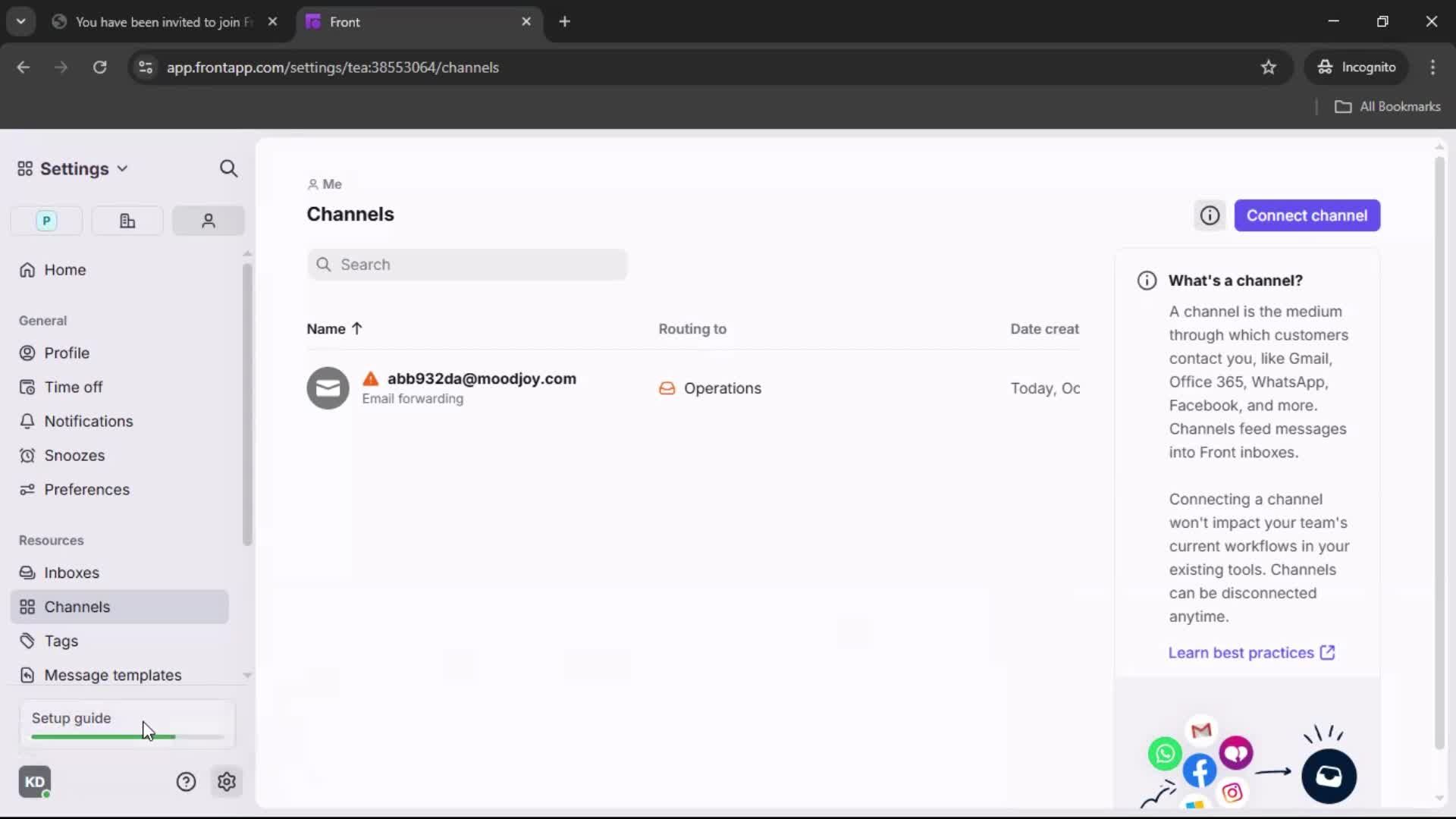Accepting an invite screenshot
