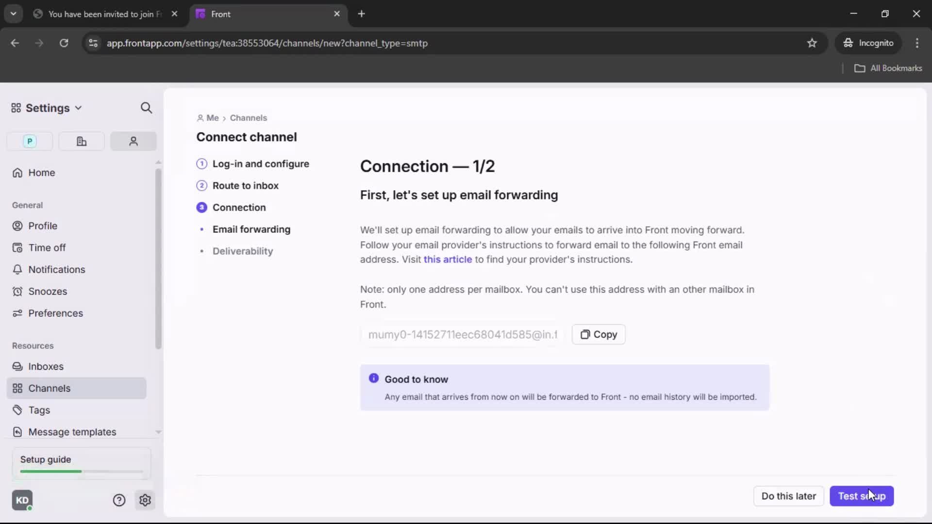 Accepting an invite screenshot