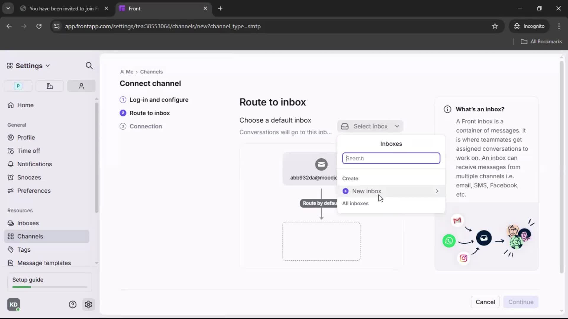 Accepting an invite screenshot