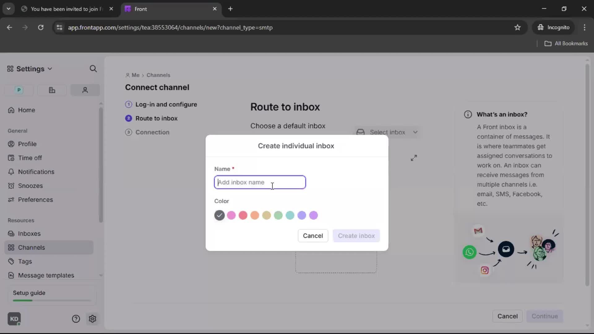 Accepting an invite screenshot