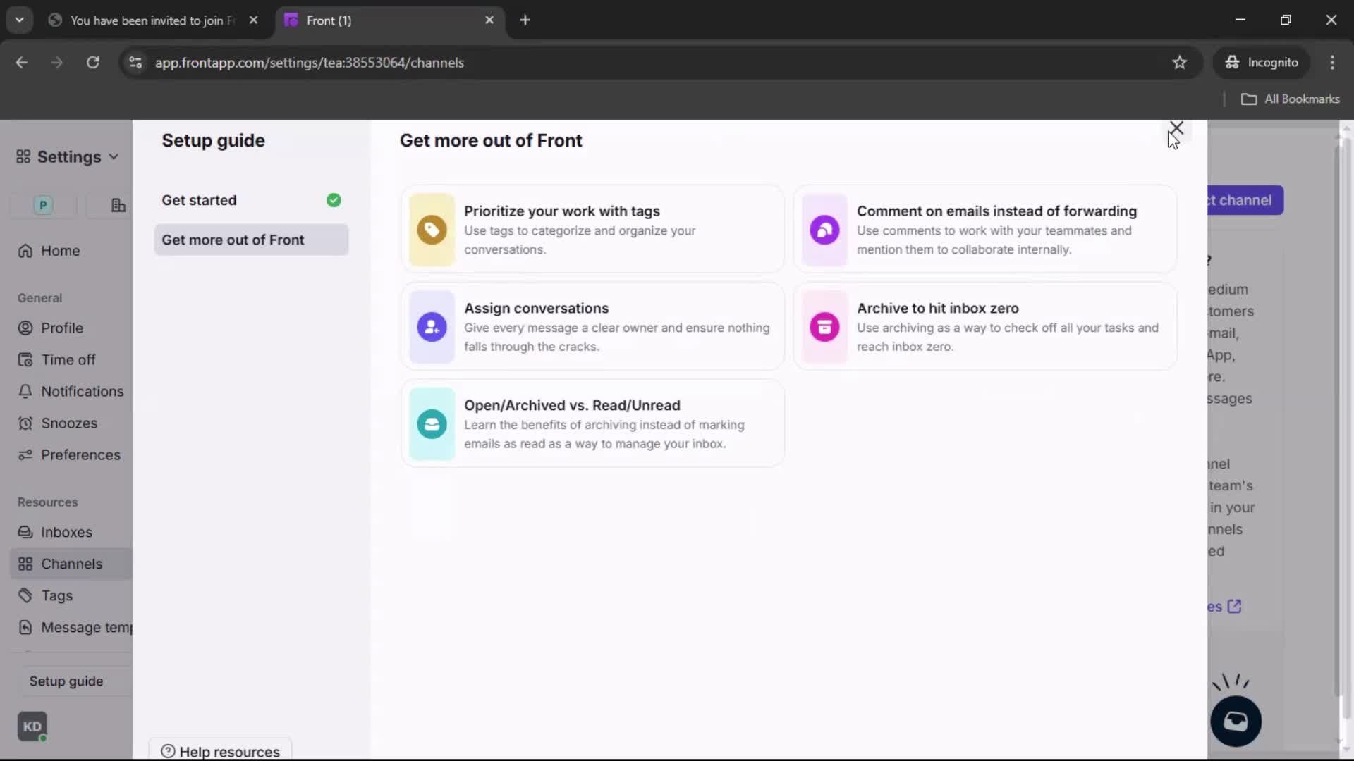 Accepting an invite screenshot