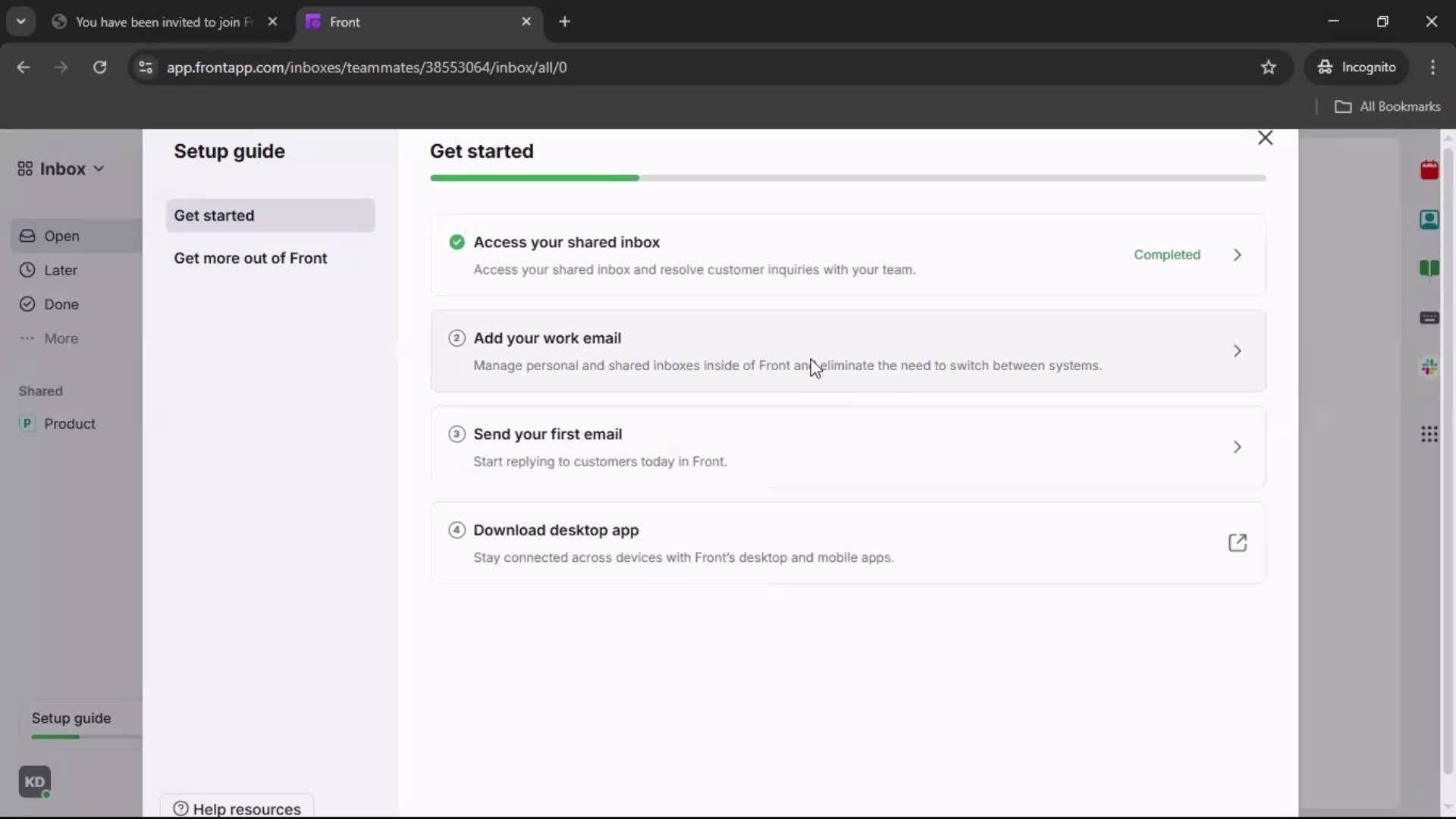 Accepting an invite screenshot