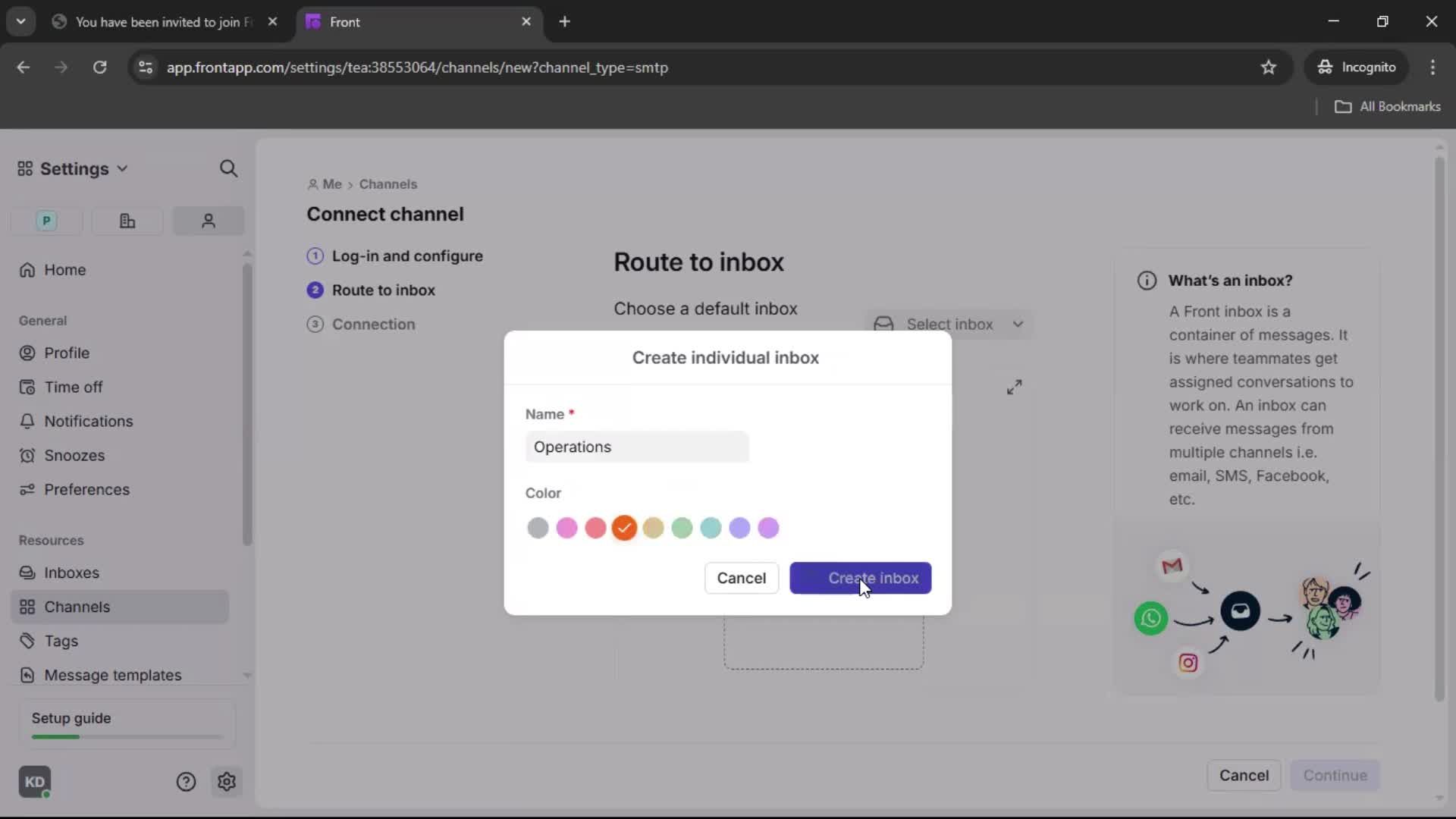 Accepting an invite screenshot