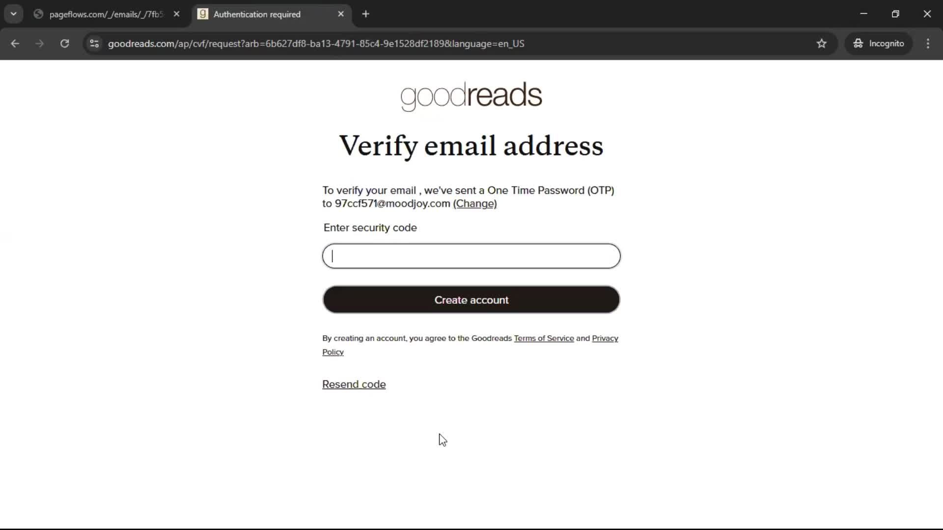 Accepting an invite screenshot