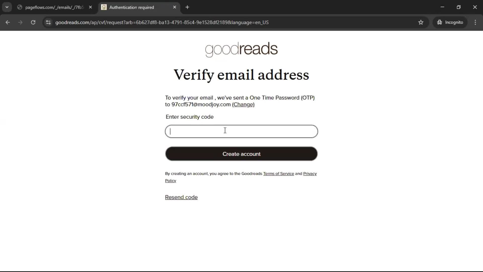 Accepting an invite screenshot