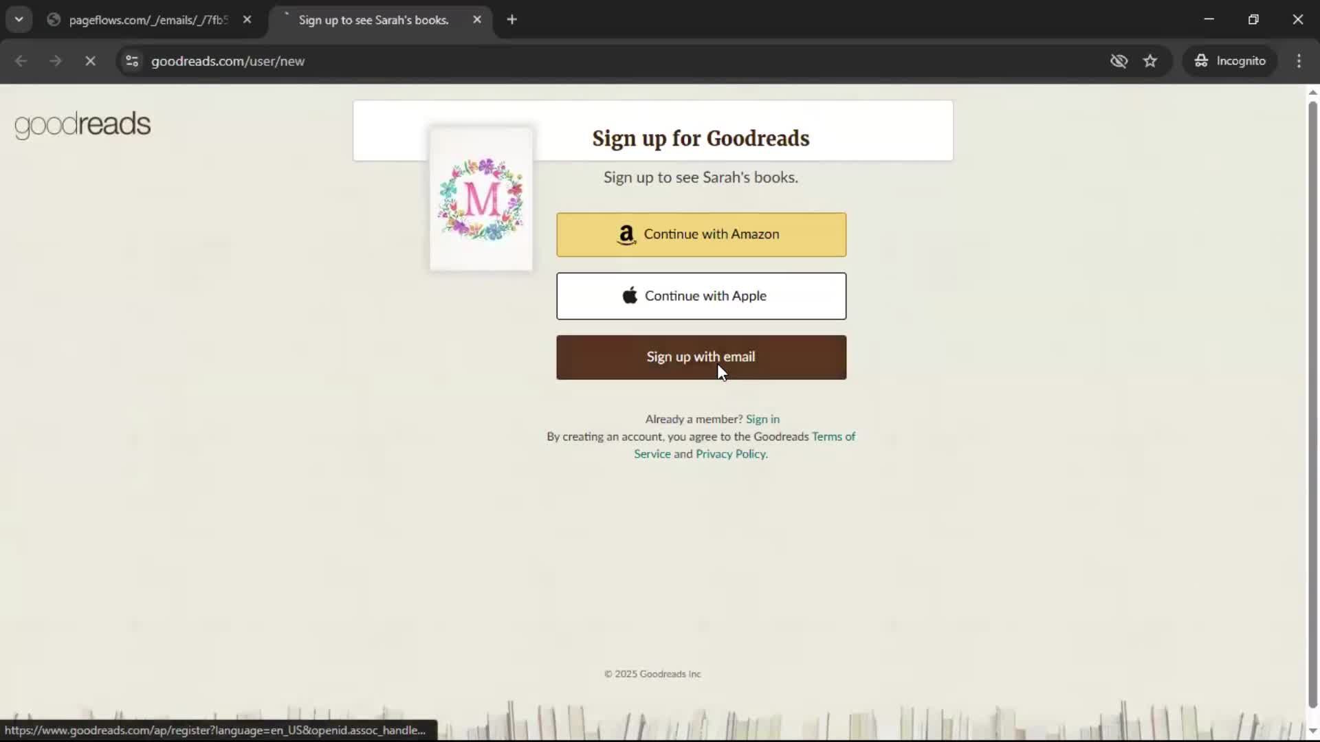 Accepting an invite screenshot