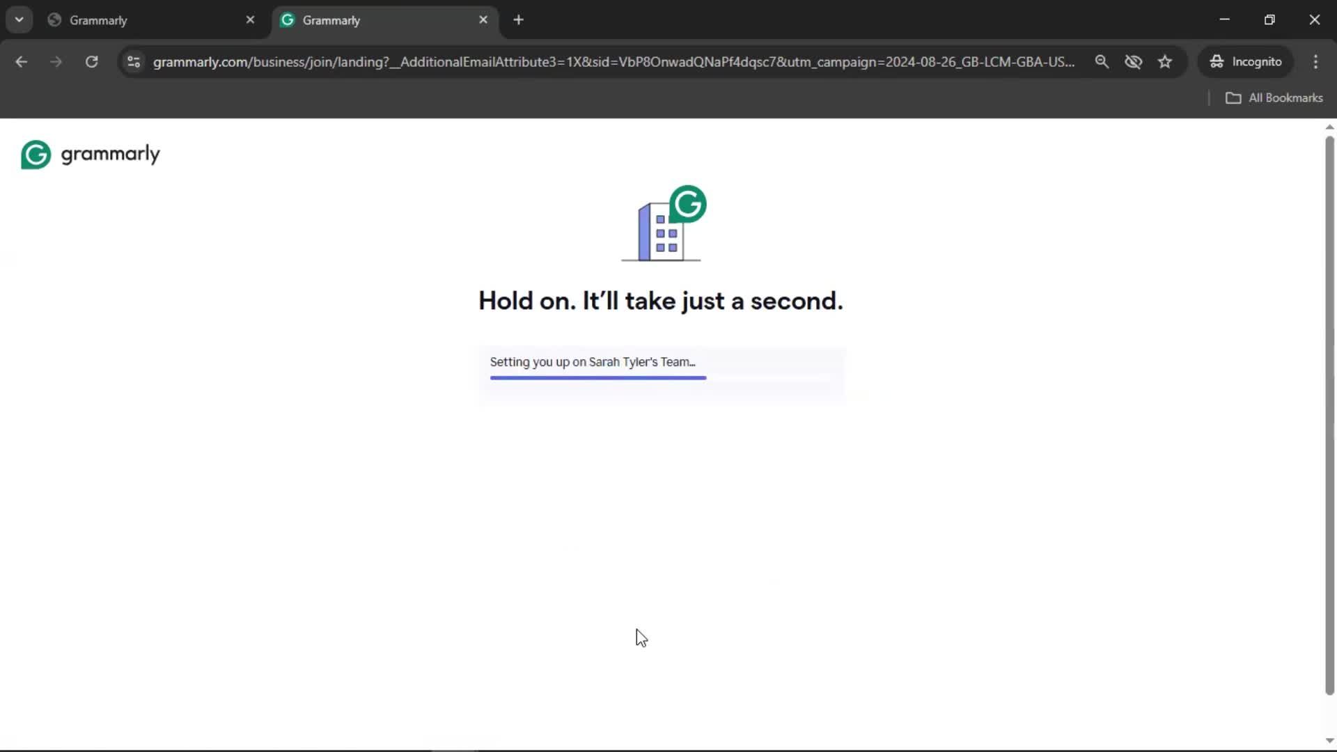 Accepting an invite screenshot