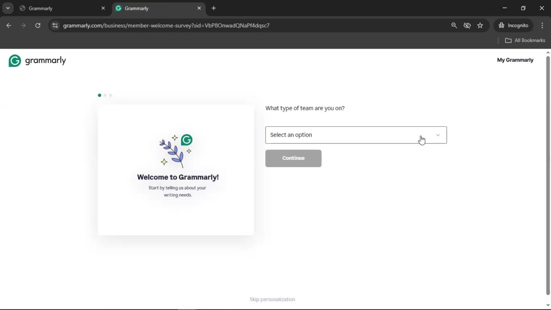 Accepting an invite screenshot