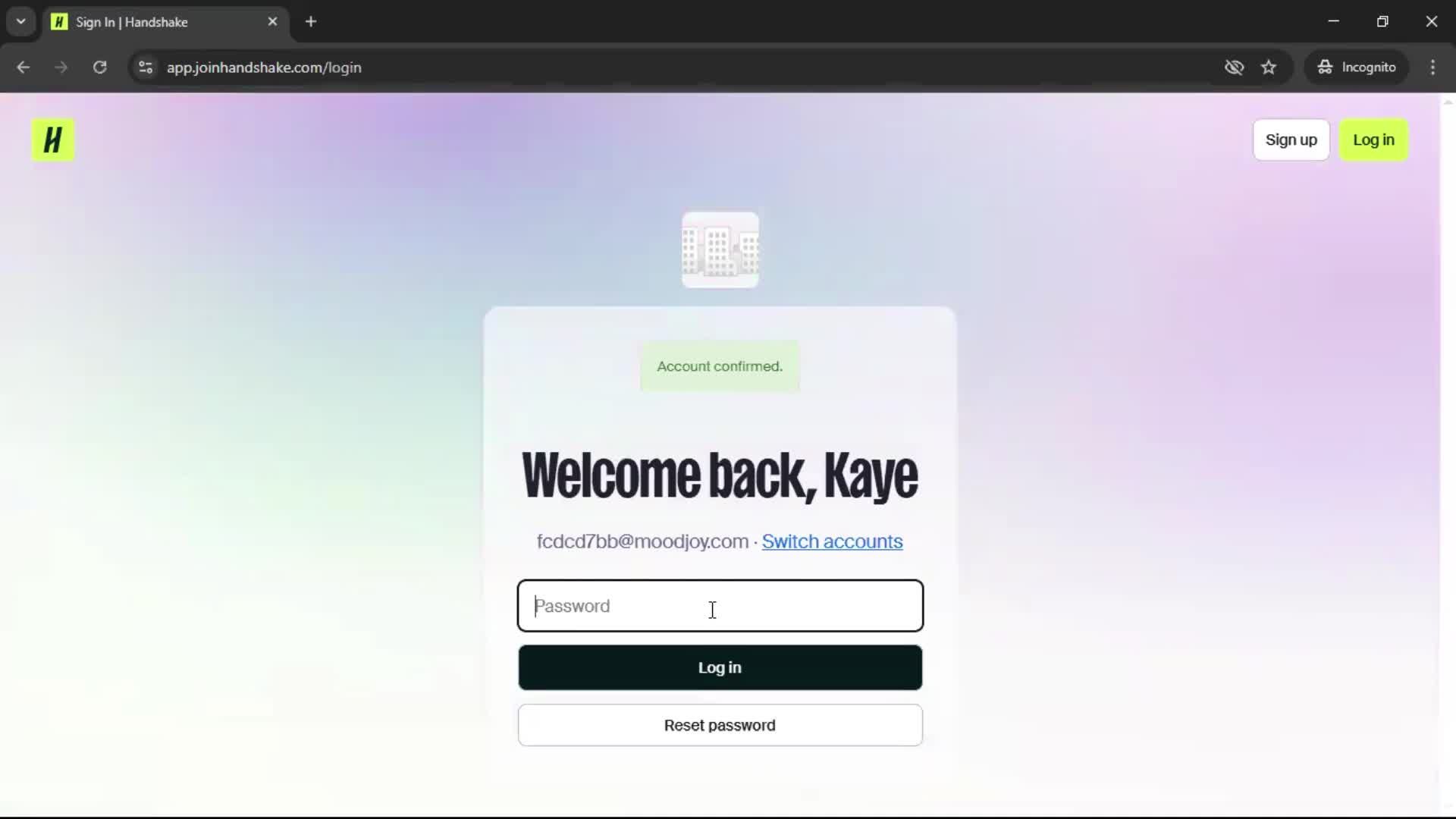 Accepting an invite screenshot