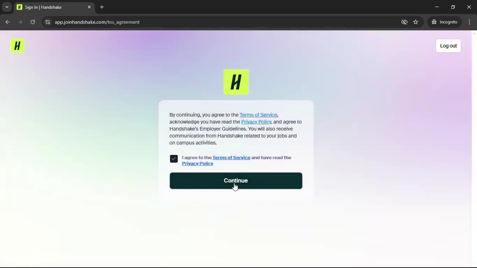 Accepting an invite screenshot