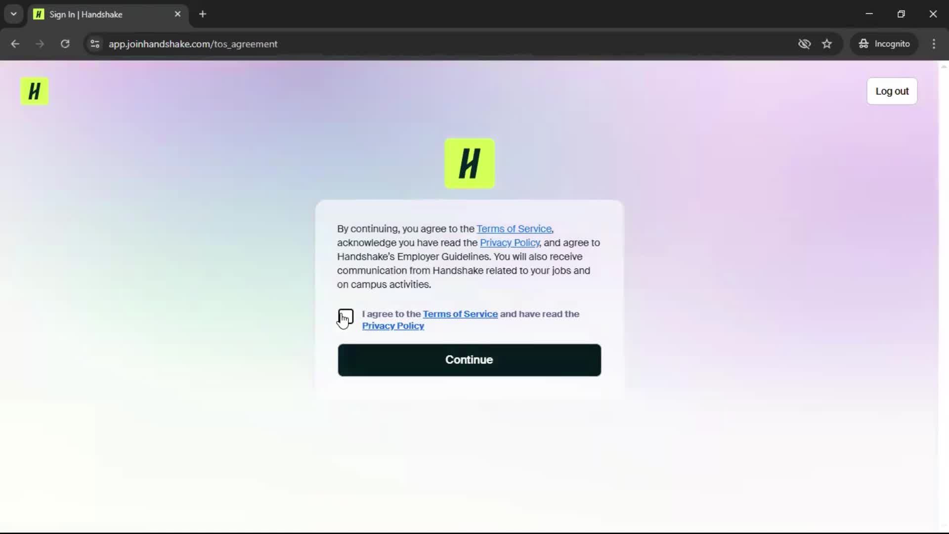 Accepting an invite screenshot
