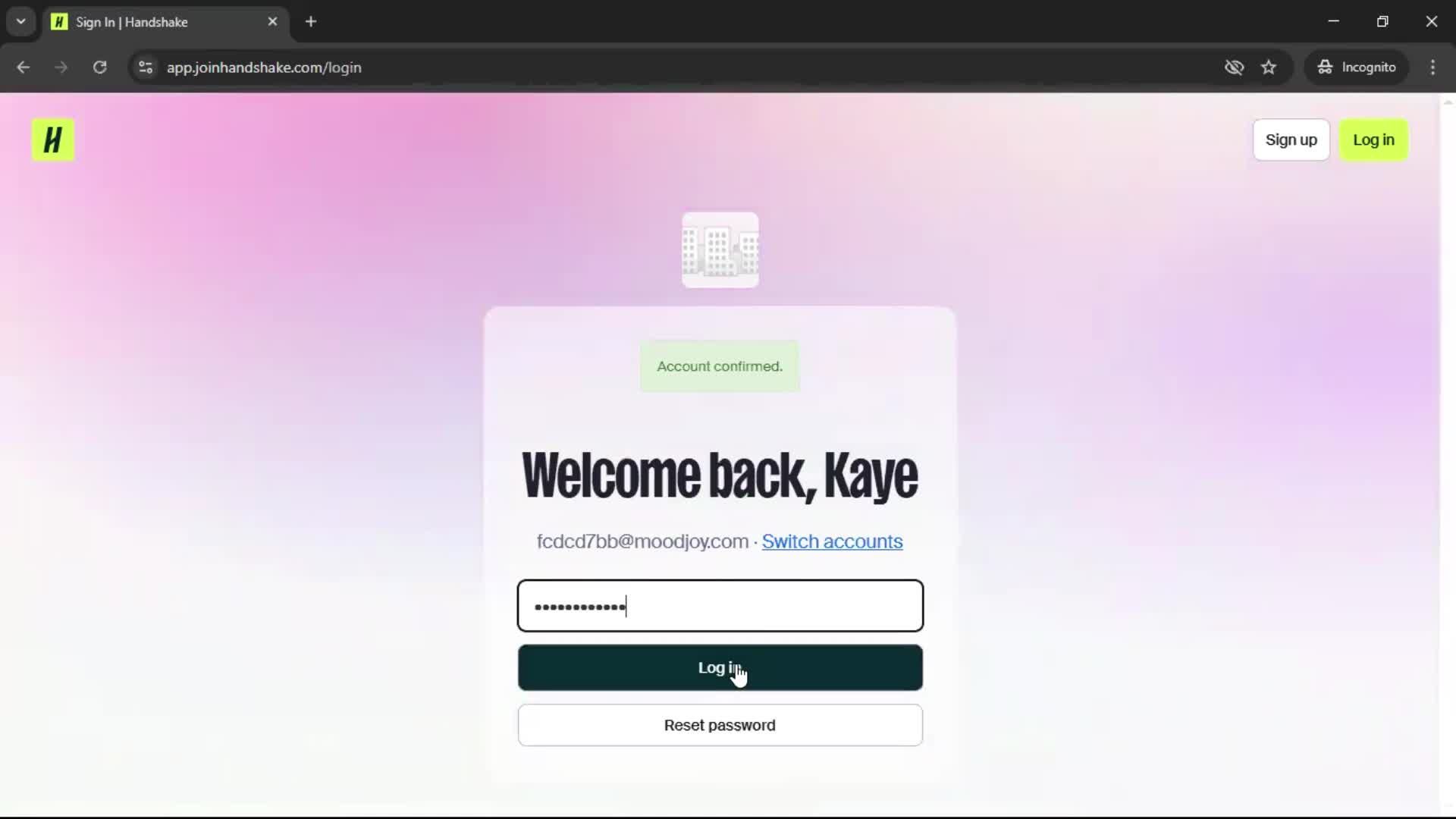 Accepting an invite screenshot