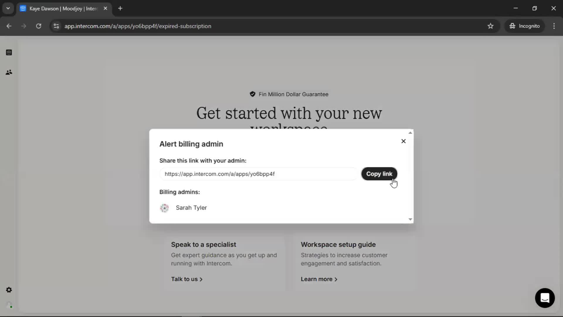 Accepting an invite screenshot