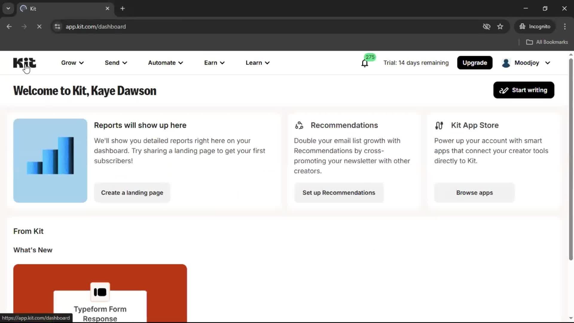 Accepting an invite screenshot