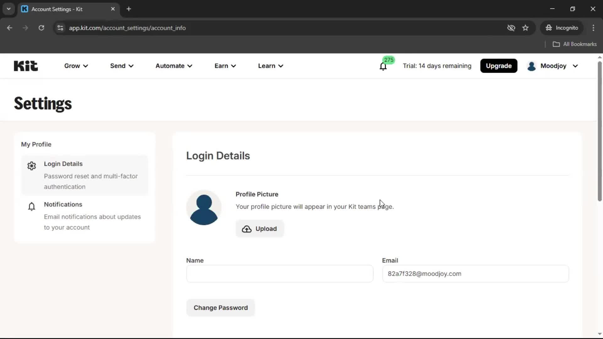 Accepting an invite screenshot