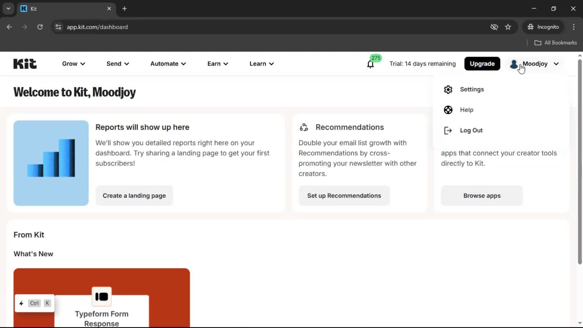 Accepting an invite screenshot