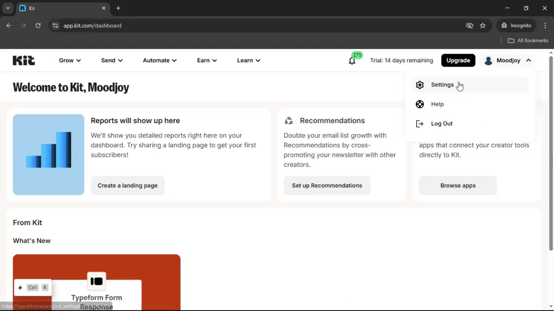 Accepting an invite screenshot