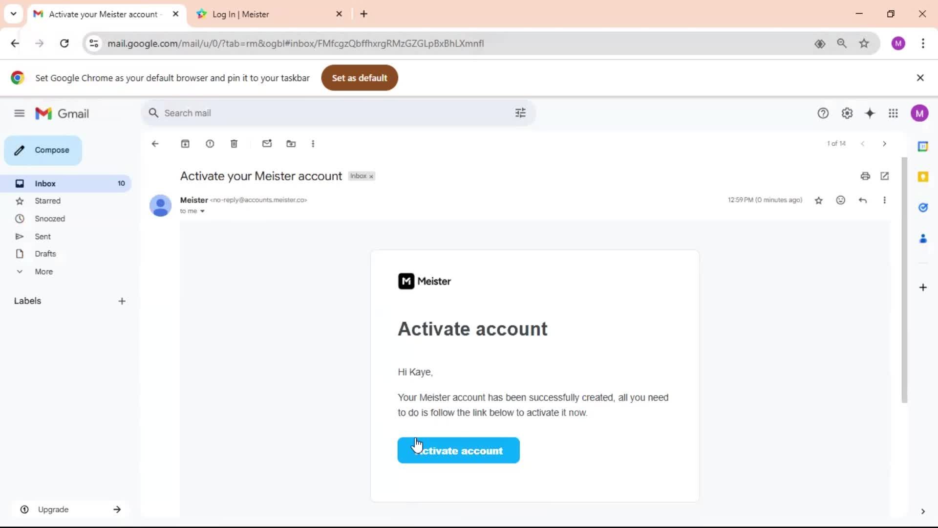Accepting an invite screenshot