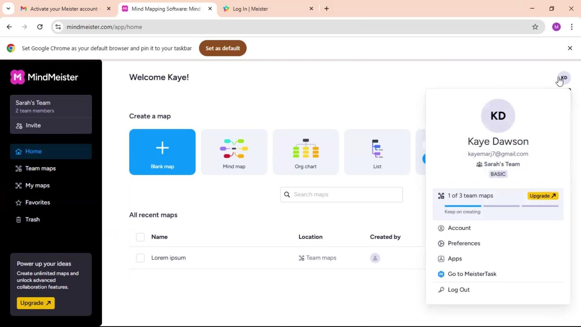 Accepting an invite screenshot