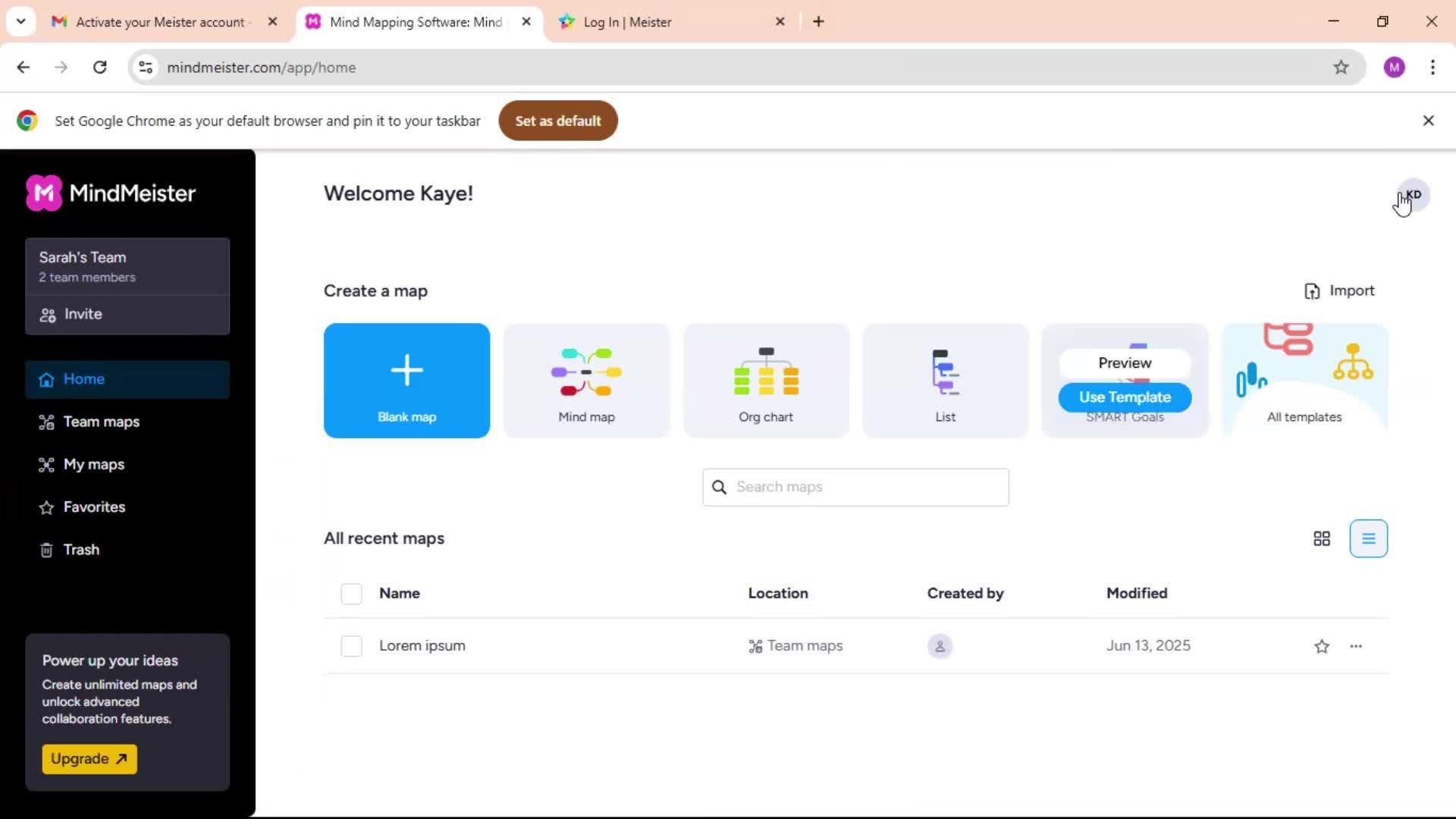 Accepting an invite screenshot